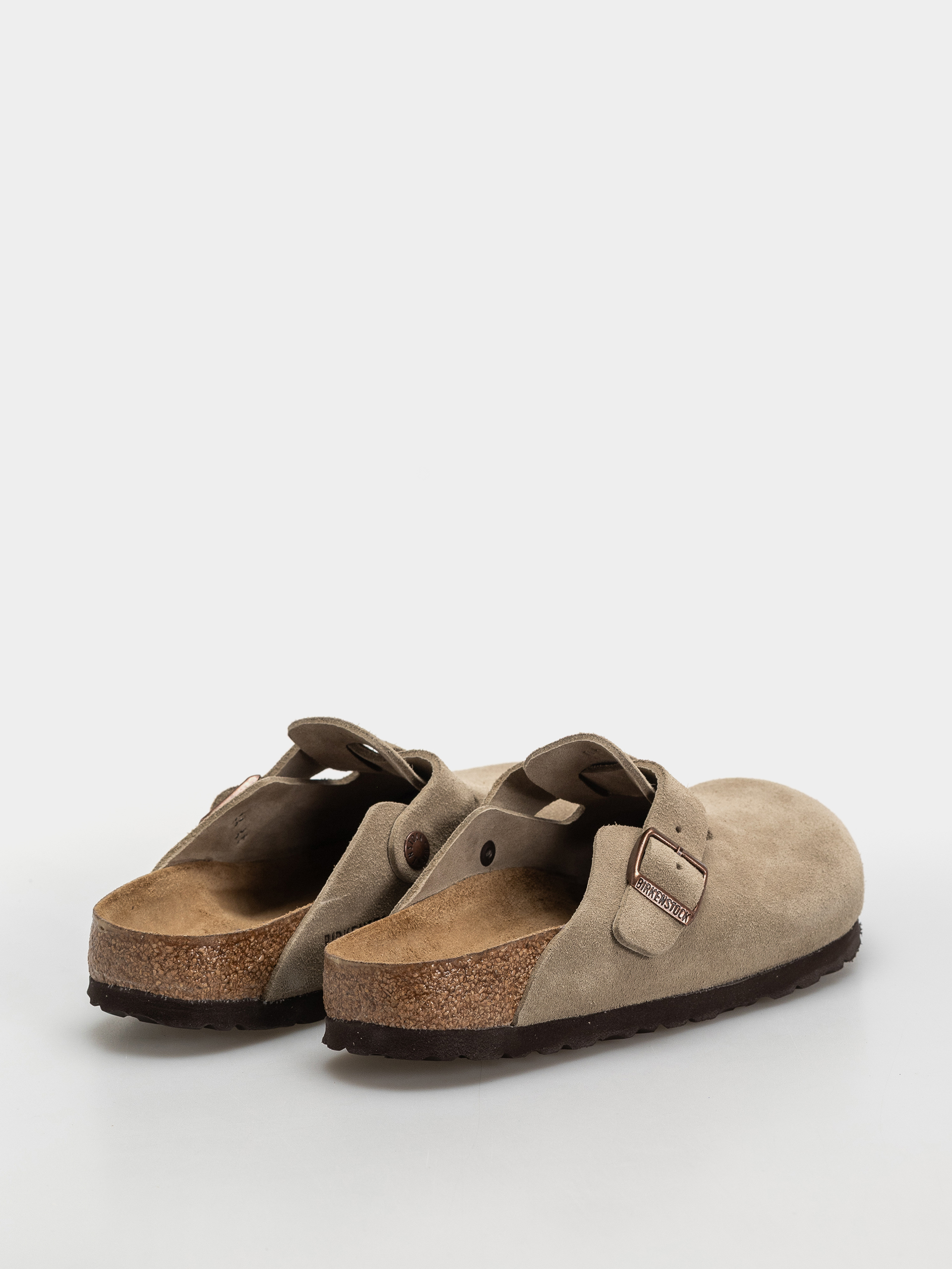 Șlapi Birkenstock Boston Soft Footbed Suede Leather Narrow (taupe)