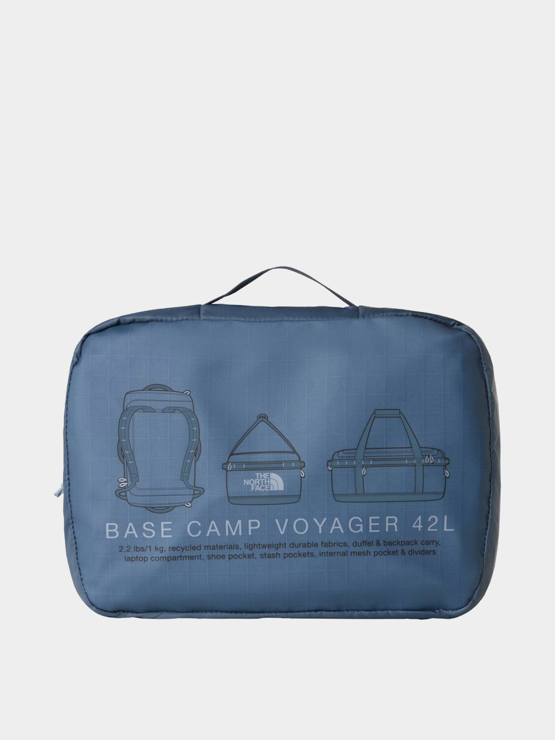 Geantă The North Face Base Camp Voyager Duffel 42L (granite grey/frost grey)