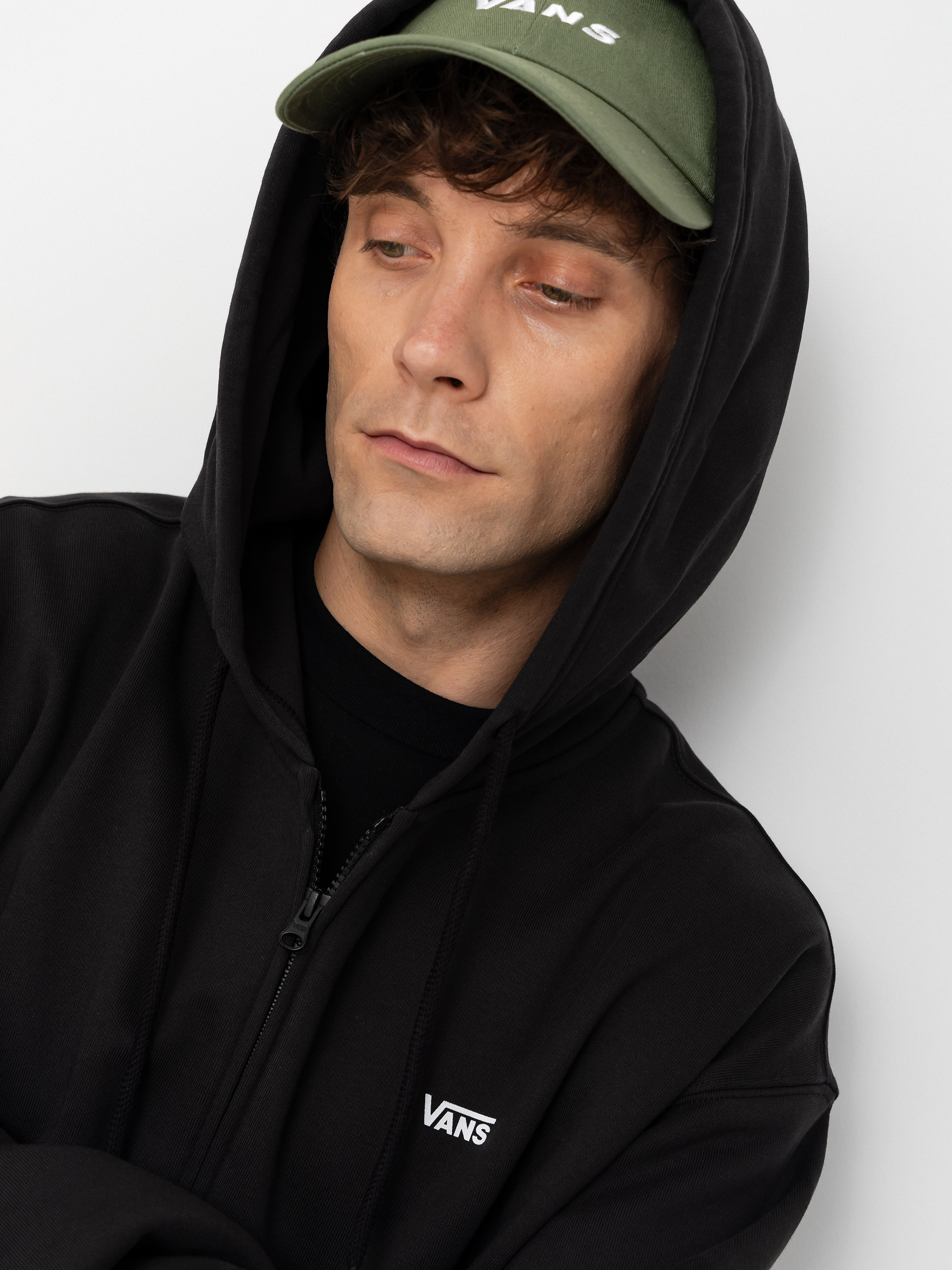 Hanorac cu glugă Vans Left Chest ZHD (black)