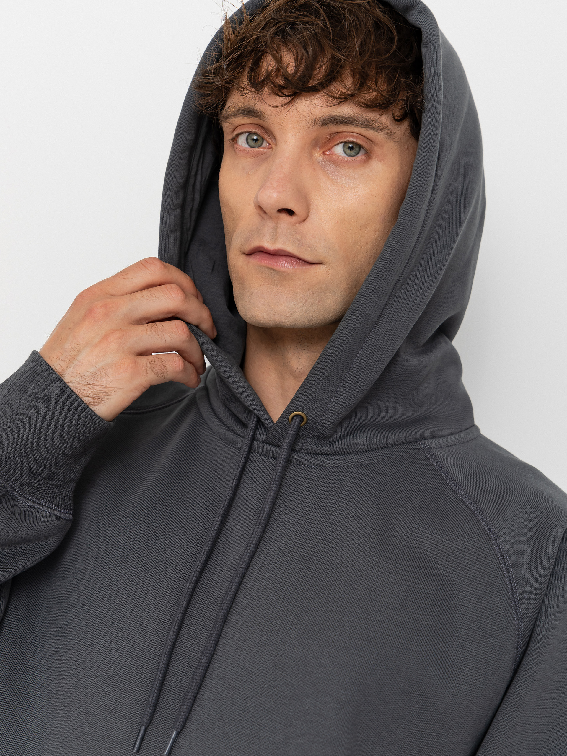 Hanorac cu glugă Carhartt WIP Chase HD (styx/gold)
