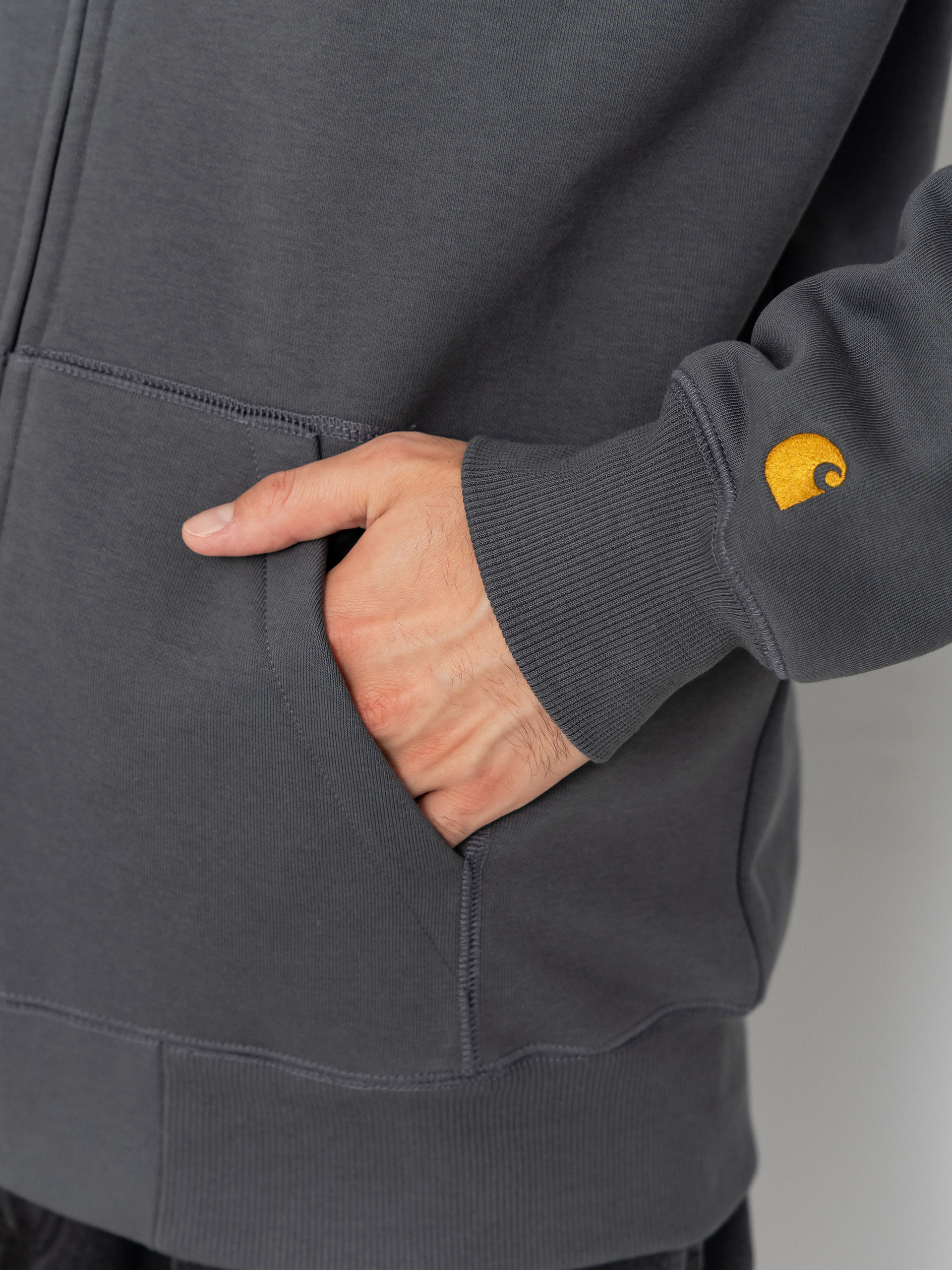 Hanorac cu glugă Carhartt WIP Chase ZHD (styx/gold)