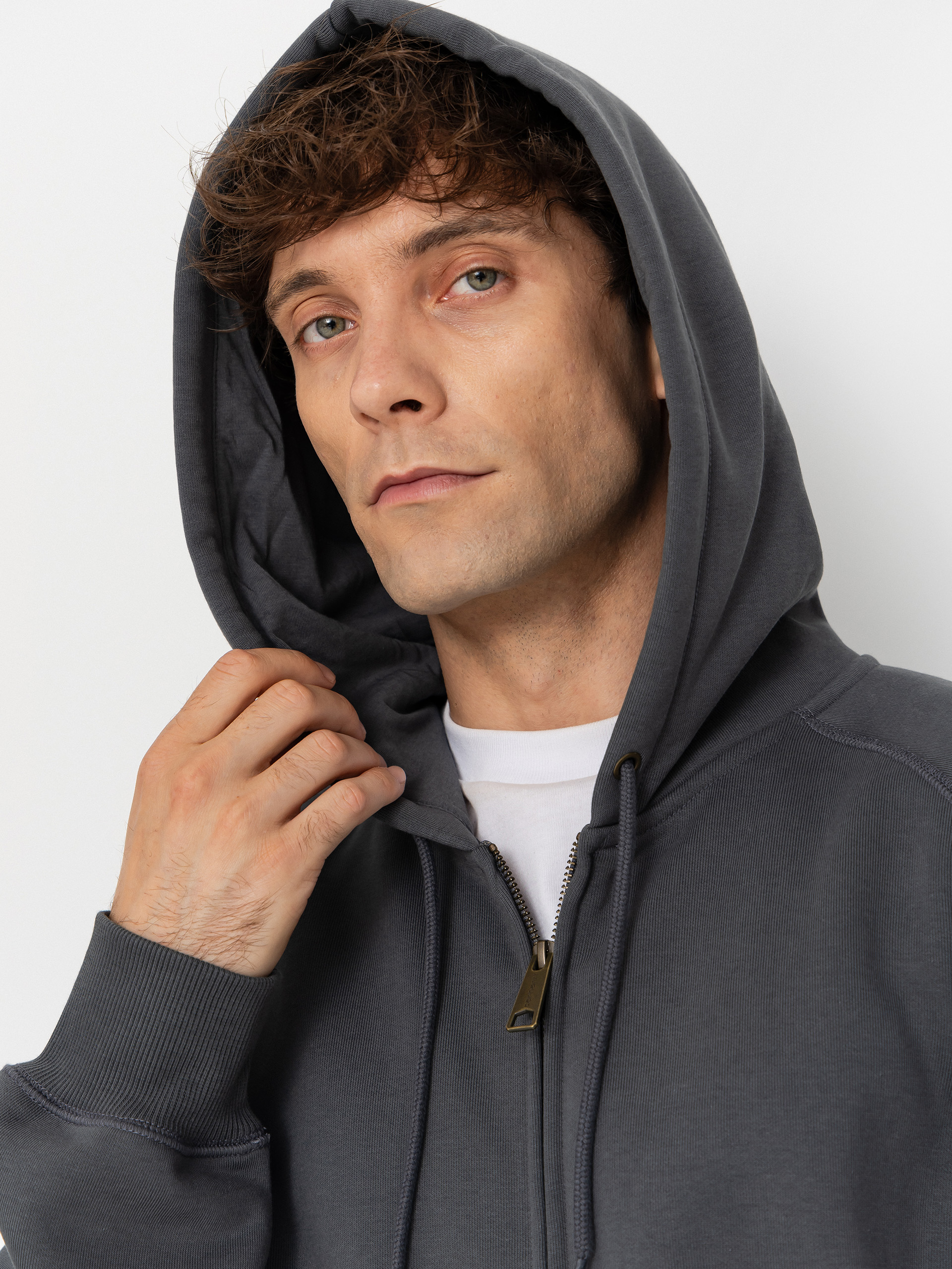 Hanorac cu glugă Carhartt WIP Chase ZHD (styx/gold)