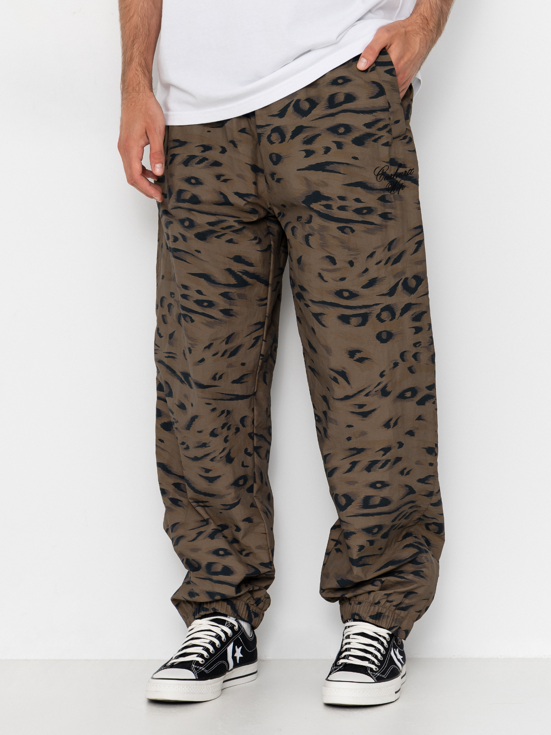 Pantaloni Carhartt WIP Travon (duck feather print cypress/black)