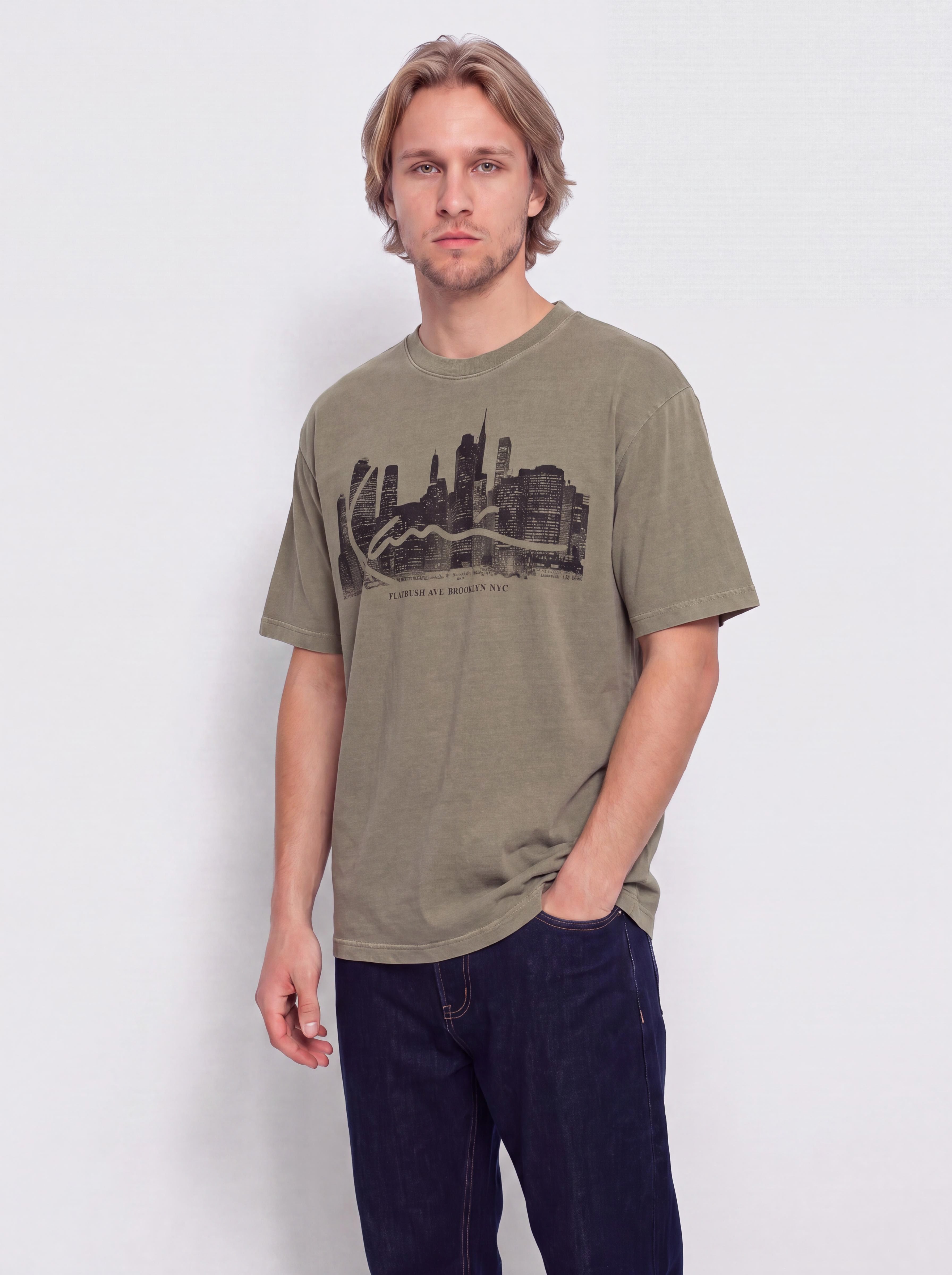 Tricou Karl Kani Signature Skyline Washed Boxy