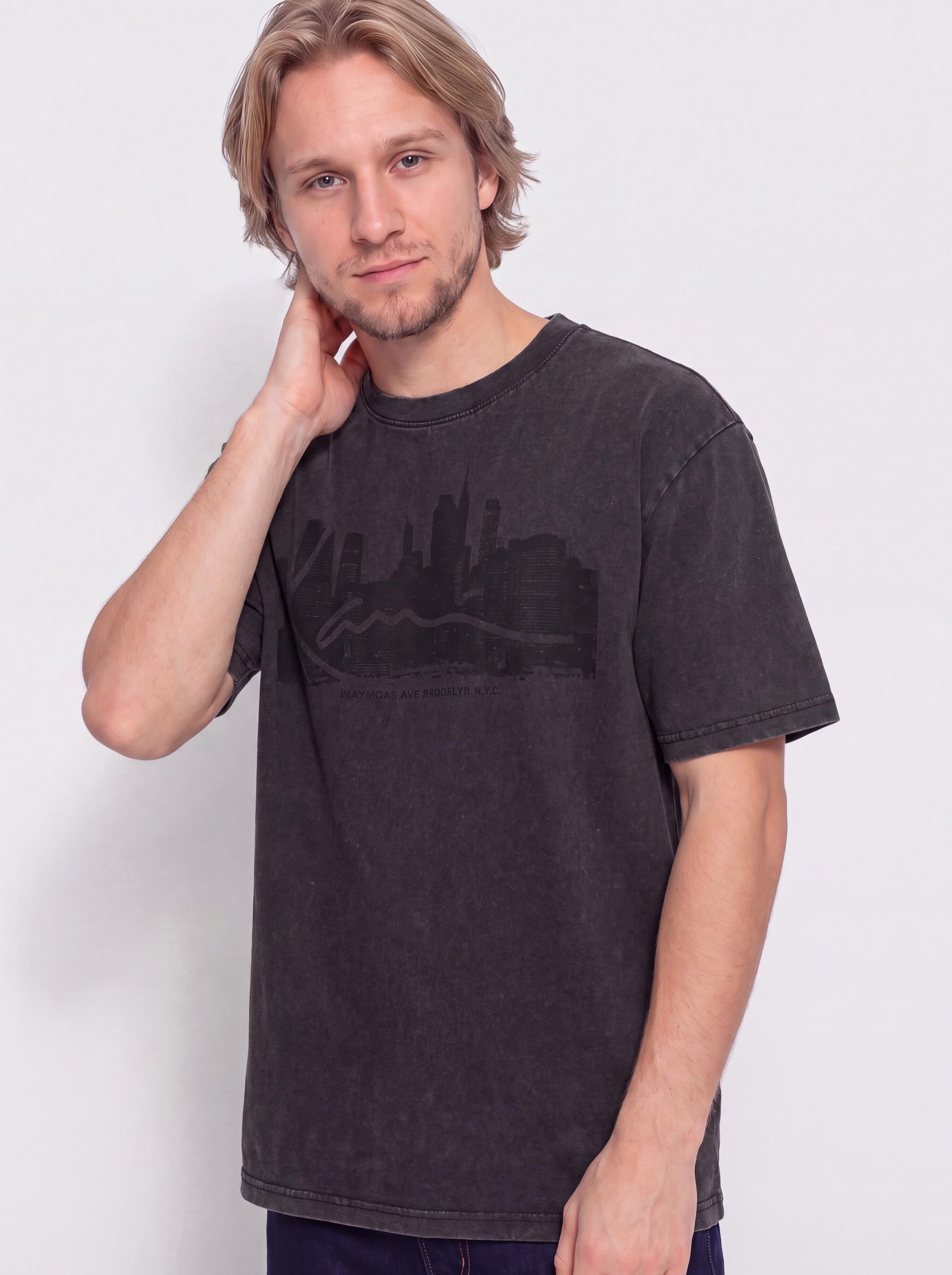Tricou Karl Kani Signature Skyline Washed Boxy (black)