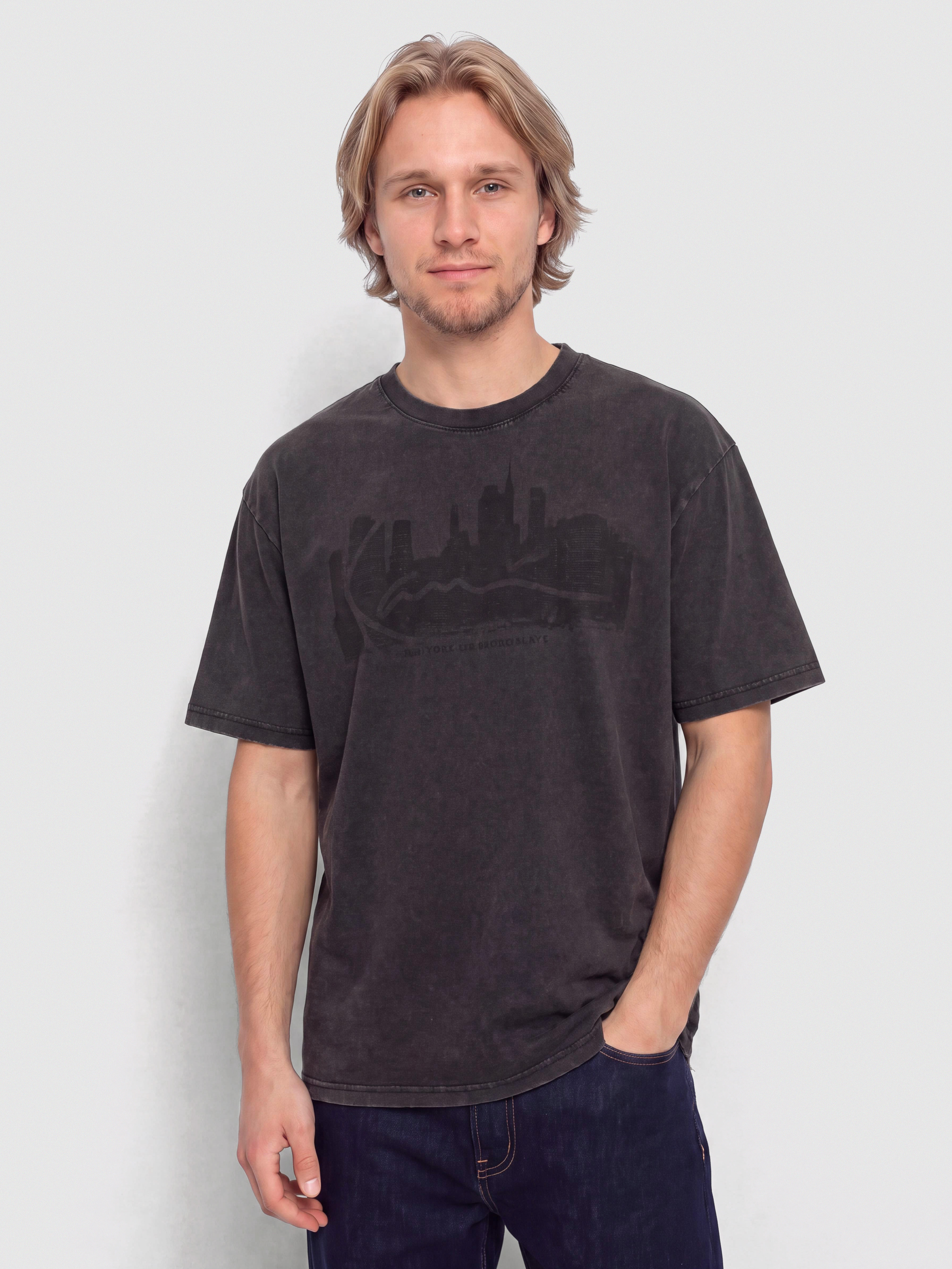 Tricou Karl Kani Signature Skyline Washed Boxy (black)