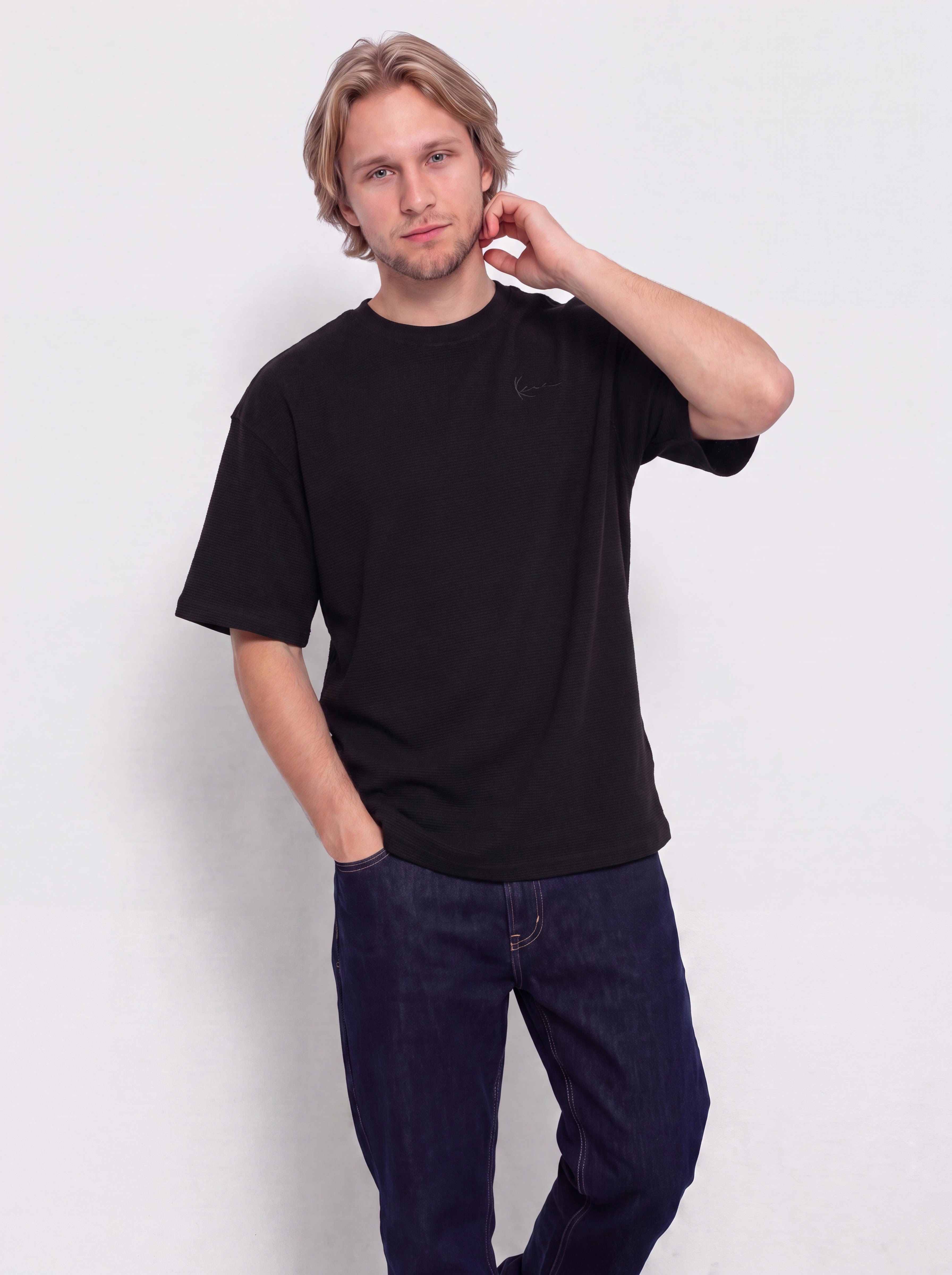 Tricou Karl Kani Signature Waffle (black)