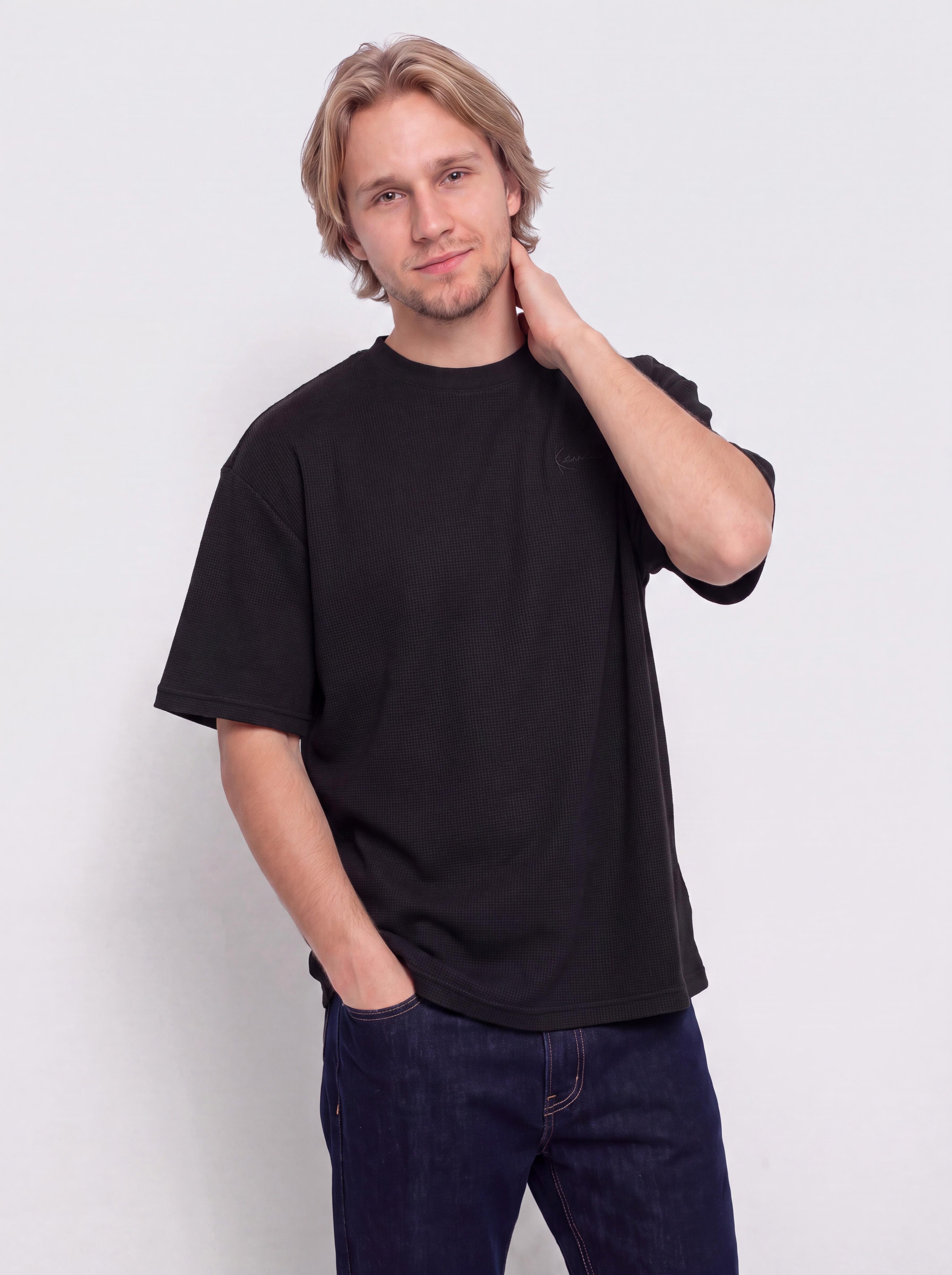 Tricou Karl Kani Signature Waffle Oversized (black)