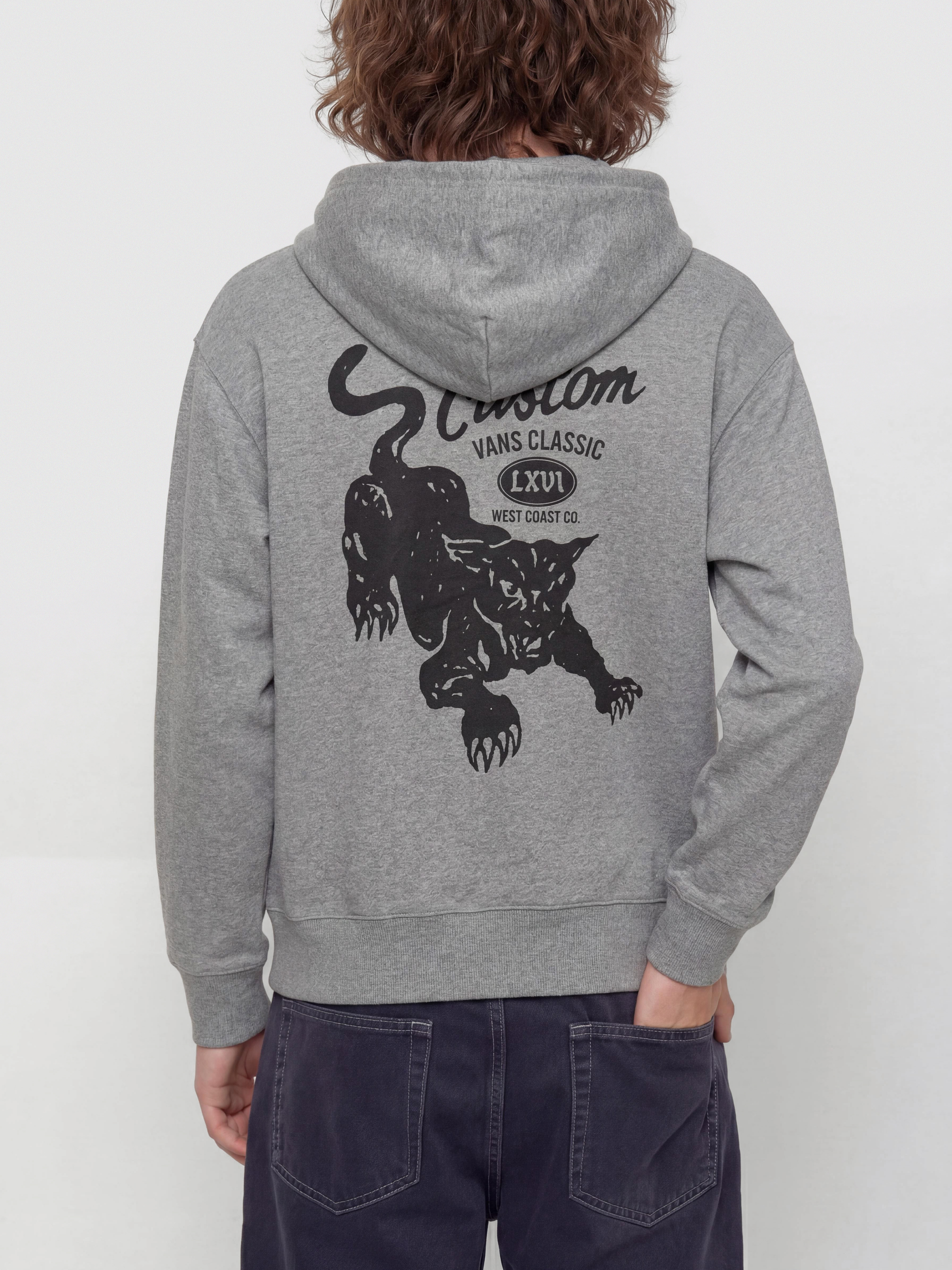 Hanorac cu glugu0103 Vans Custom Cat HD (cement heather)