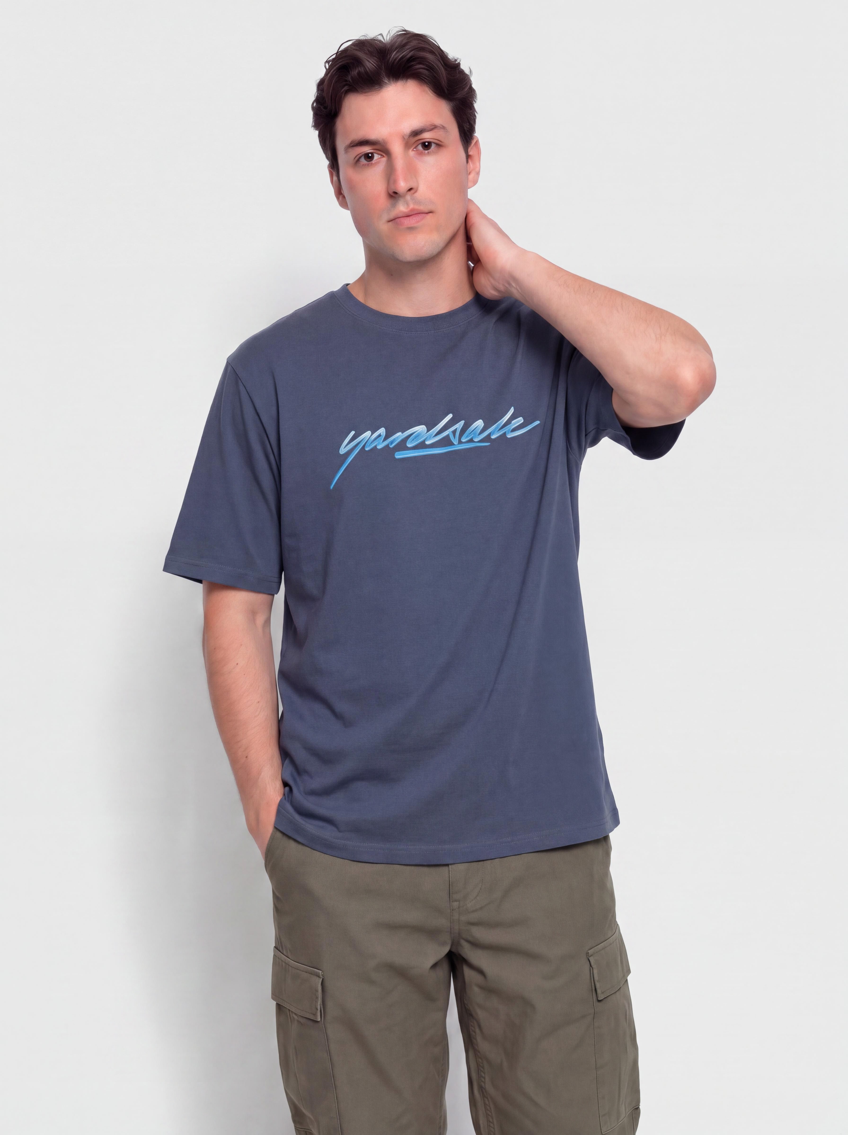 Tricou Yardsale Washed Script (blue)