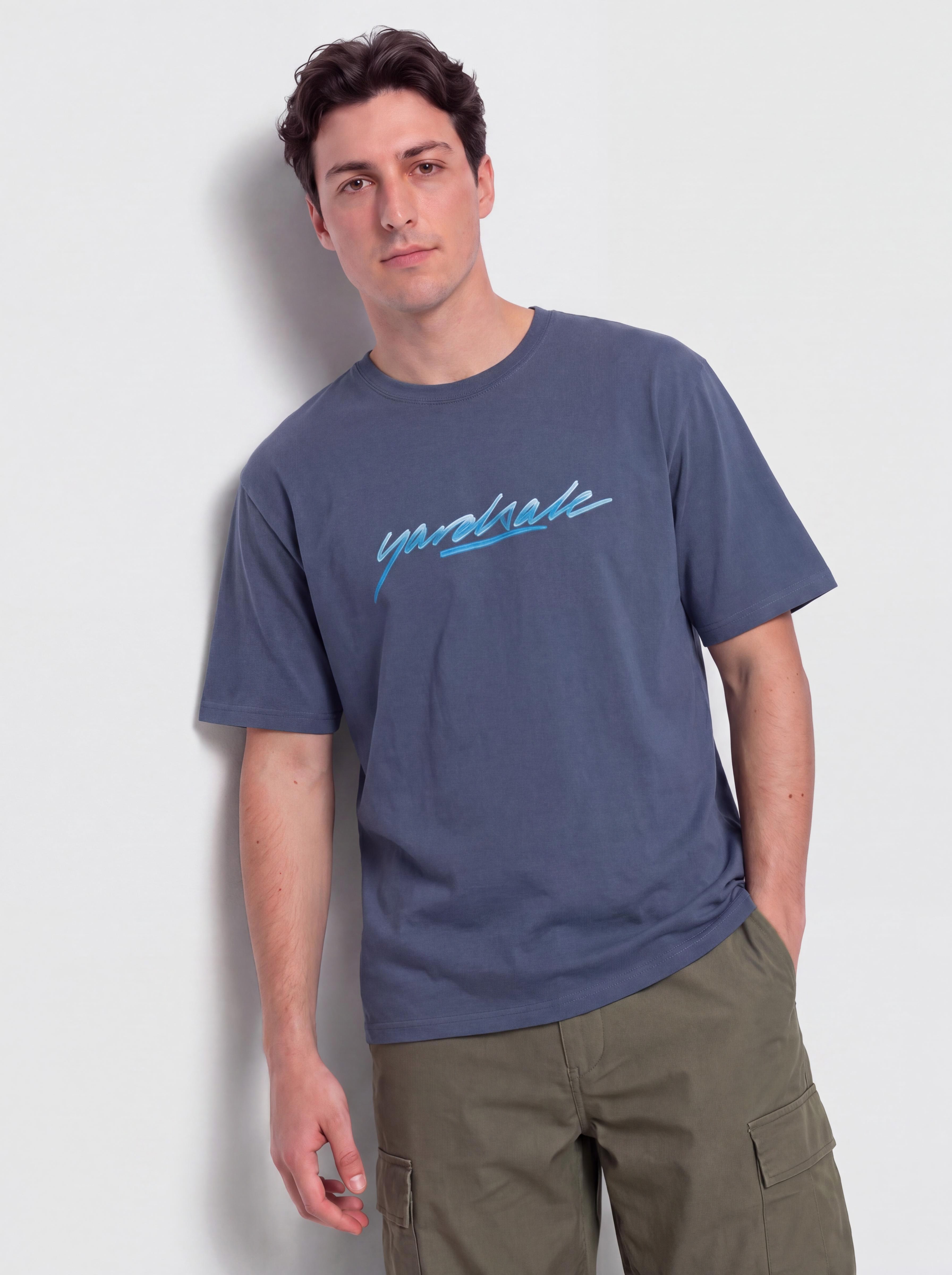 Tricou Yardsale Washed Script (blue)