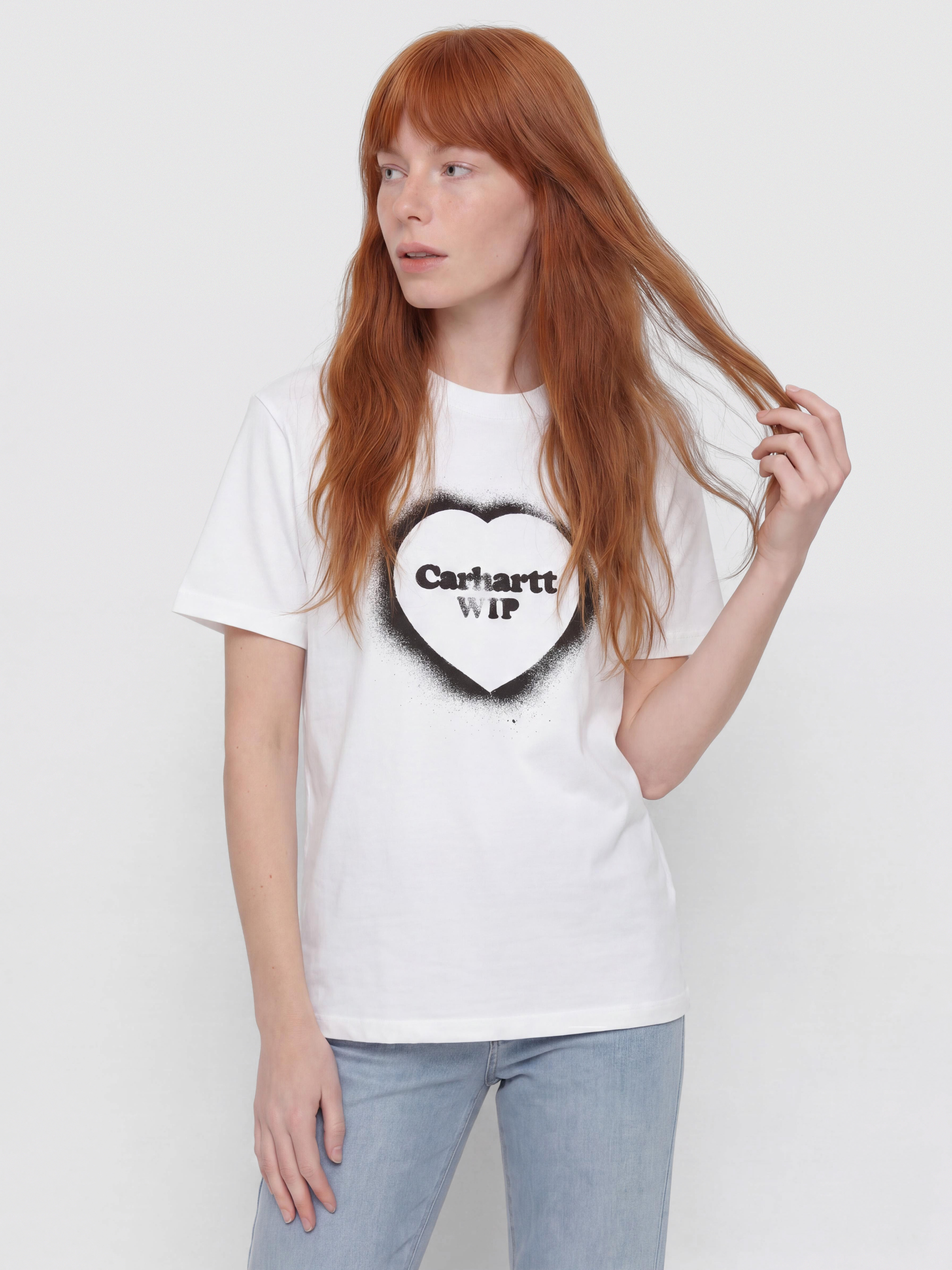 Tricou Carhartt WIP Spray Heart Wmn (white)