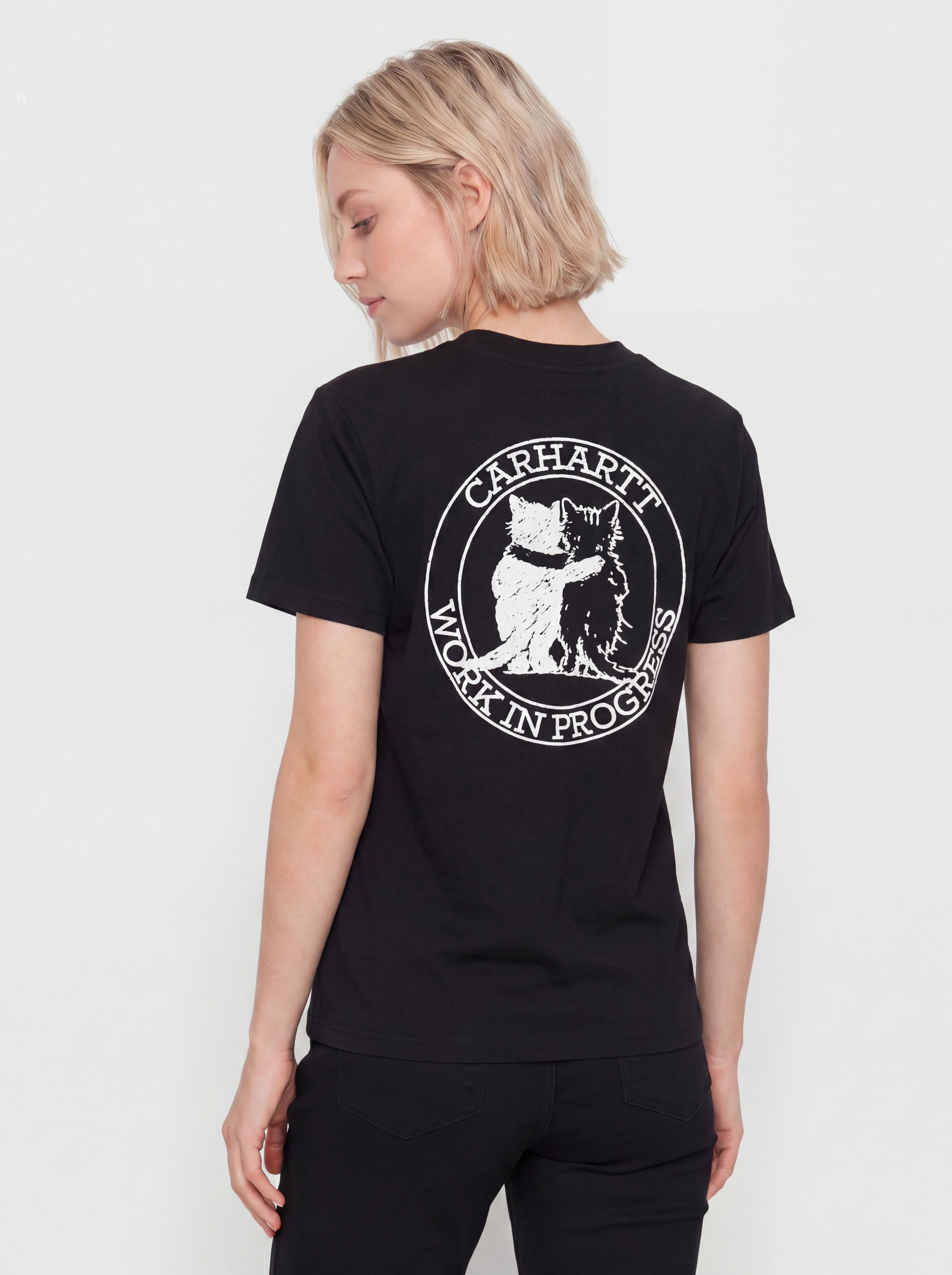 Tricou Carhartt WIP Hugging Cats Wmn (black)