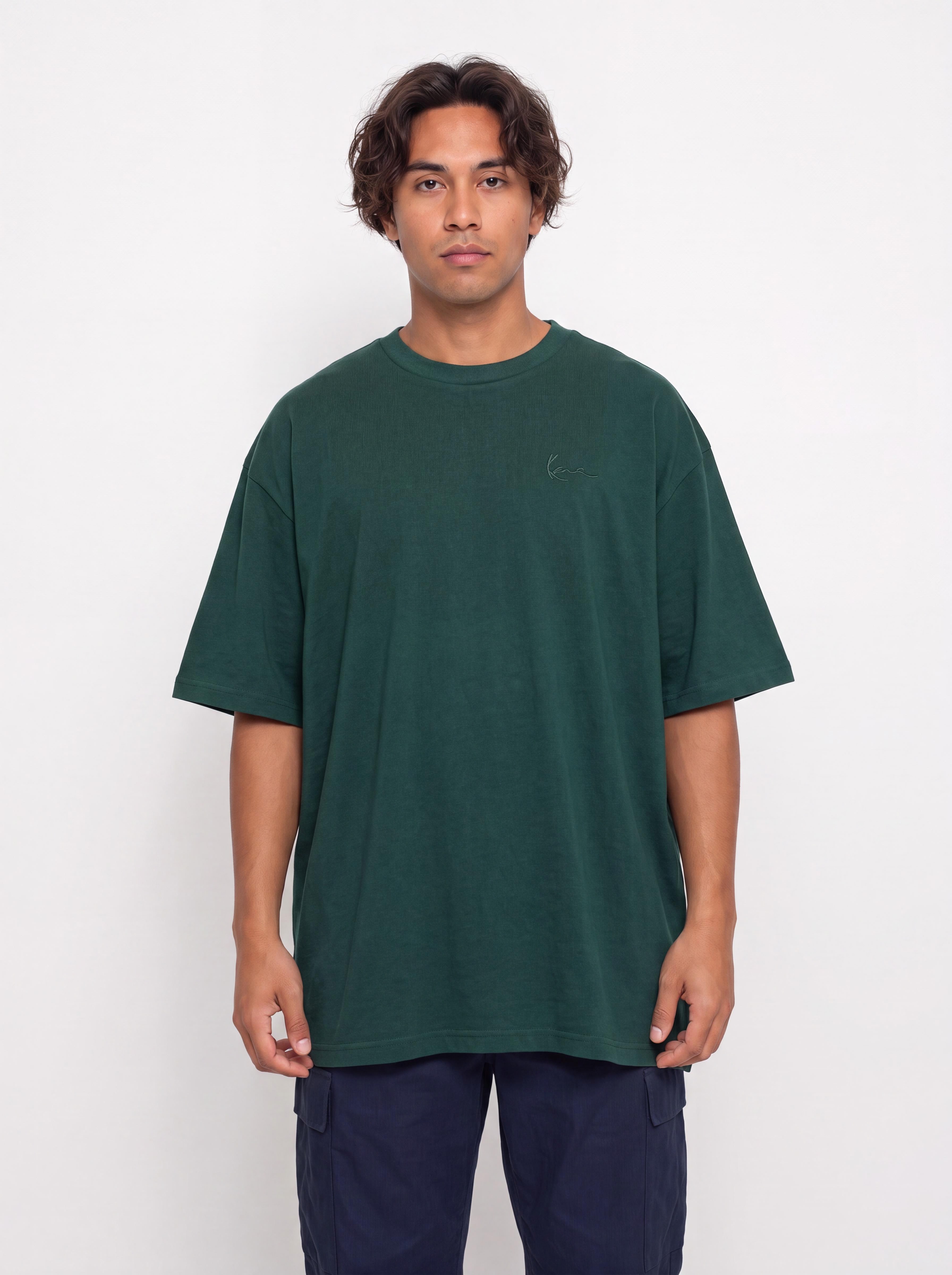 Tricou Karl Kani Signature Washed Oversized (green)
