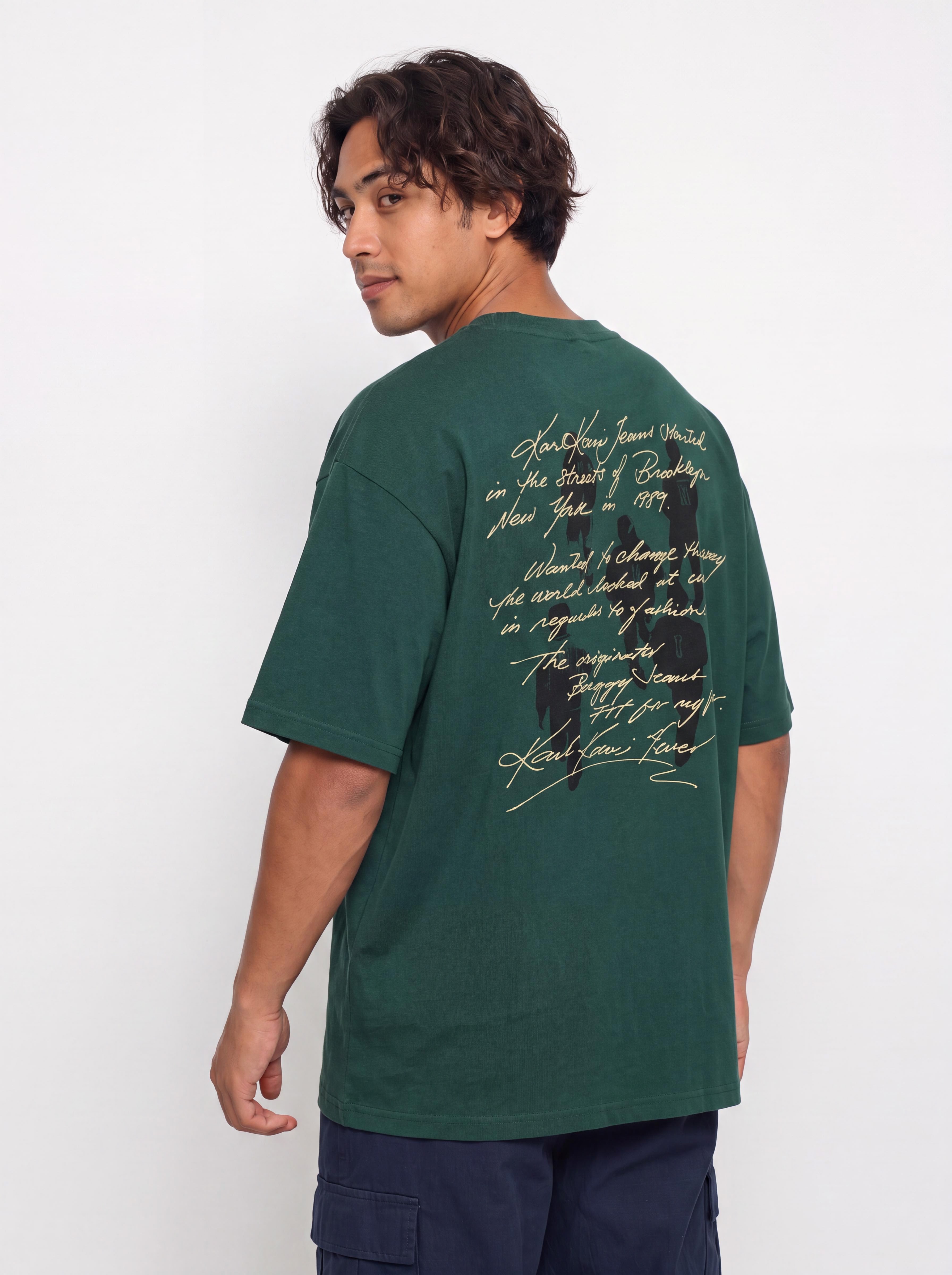 Tricou Karl Kani Signature Washed Oversized (green)