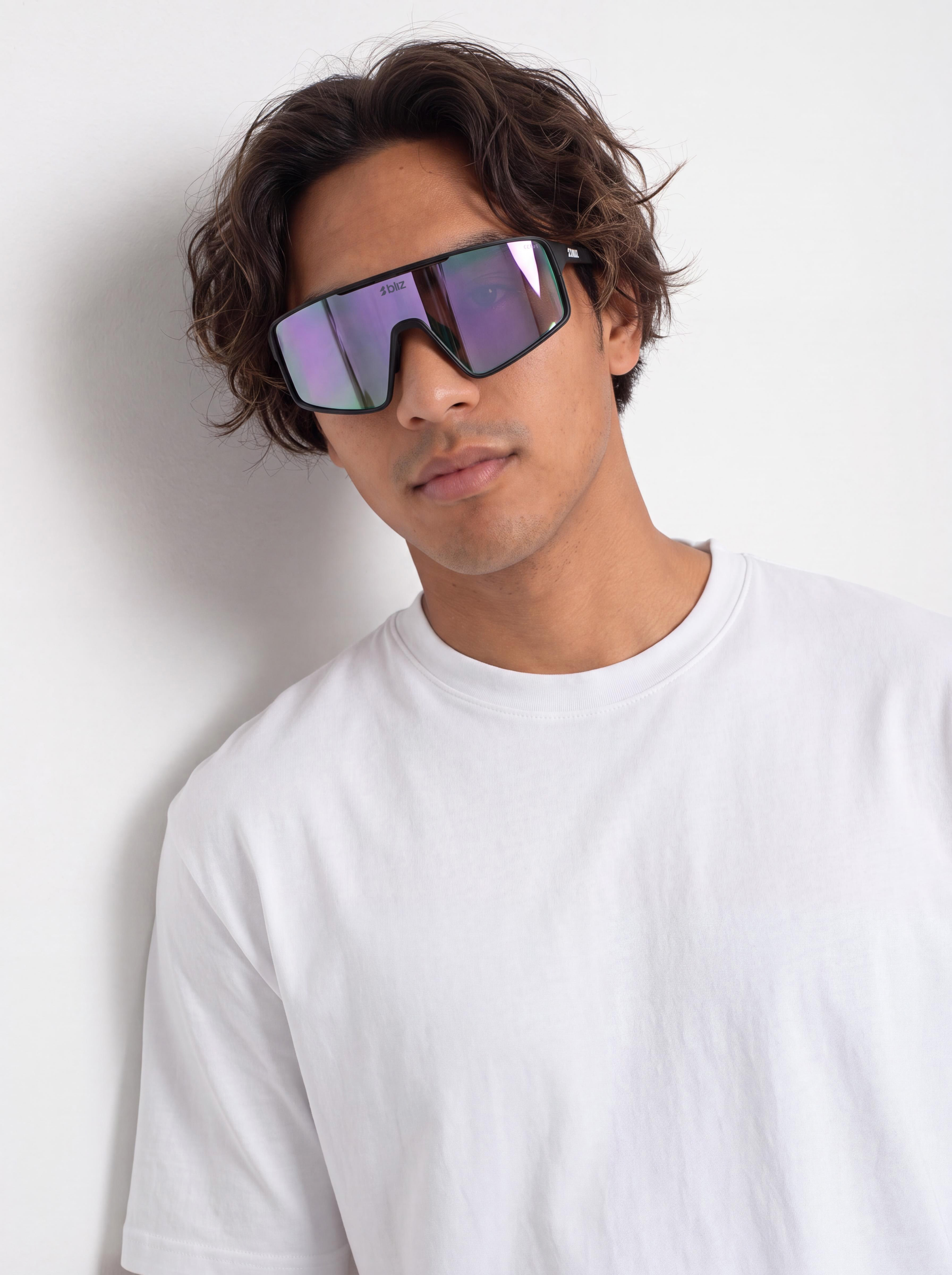 Ochelari de soare Bliz P001 (matt black/nano optics nordic light begonia - violet w blue multi)