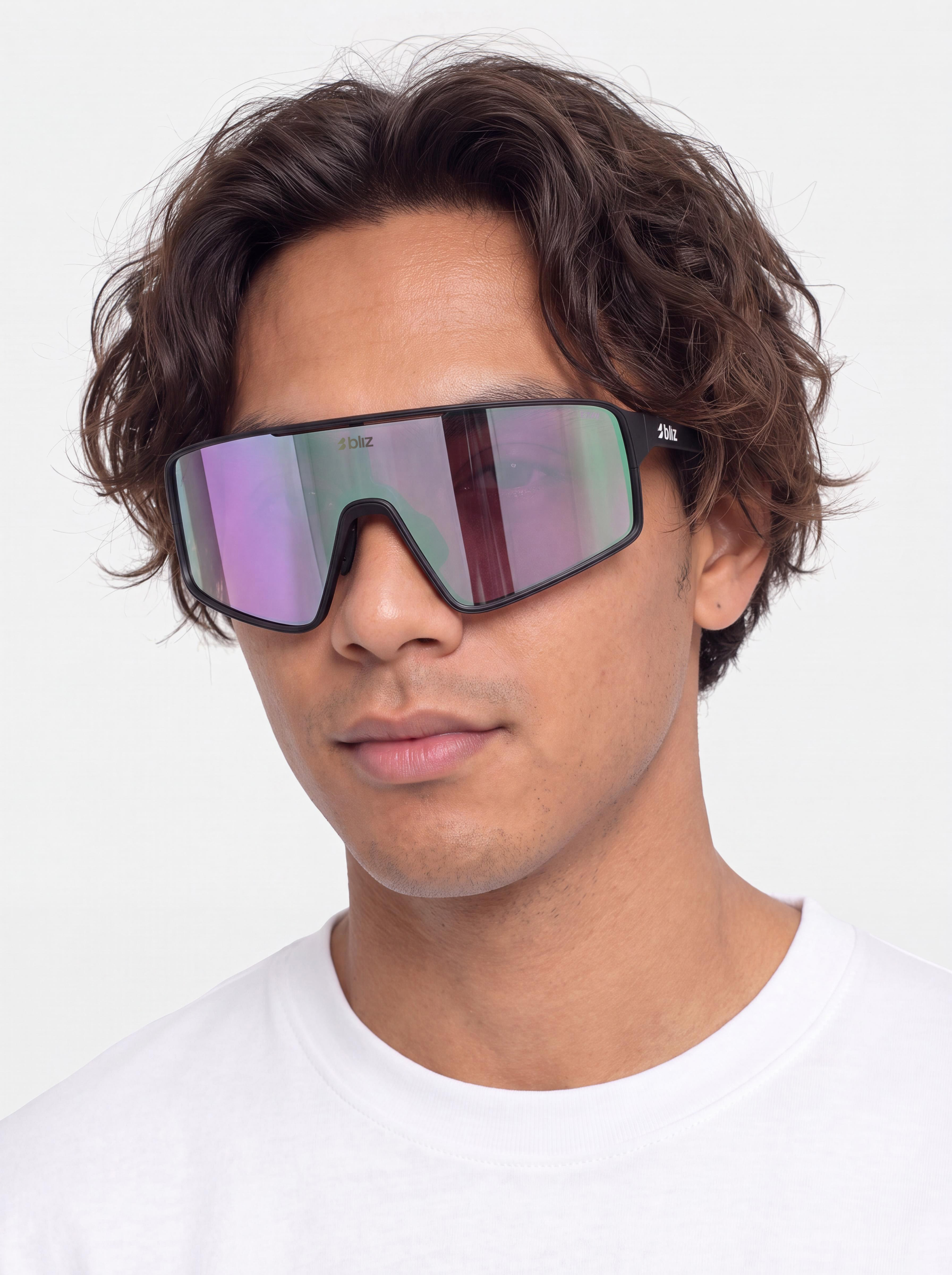 Ochelari de soare Bliz P001 (matt black/nano optics nordic light begonia - violet w blue multi)