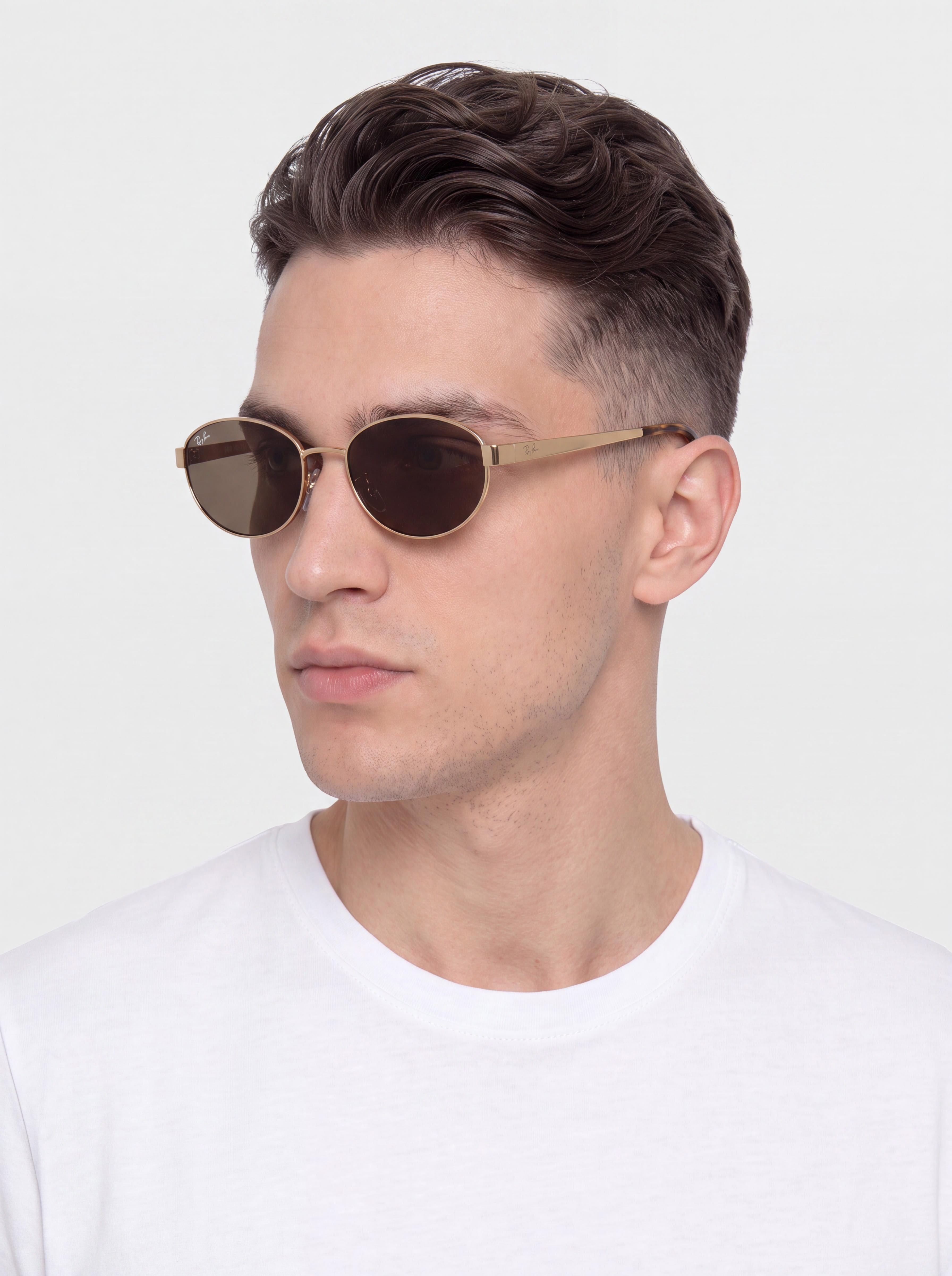 Ochelari de soare Ray-Ban Rb3774D (polerowany złoto arista/ciemnobrązowy)