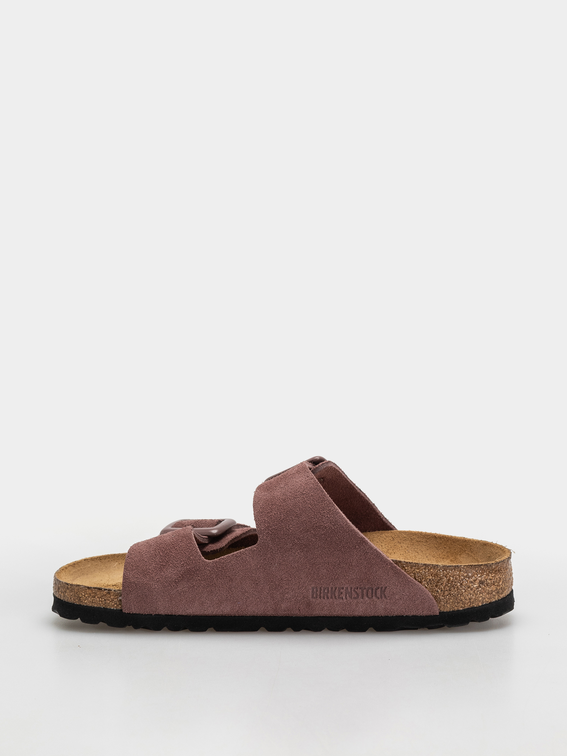 Șlapi Birkenstock Arizona Suede Leather Cushion Buckle Narrow Wmn (pepper)