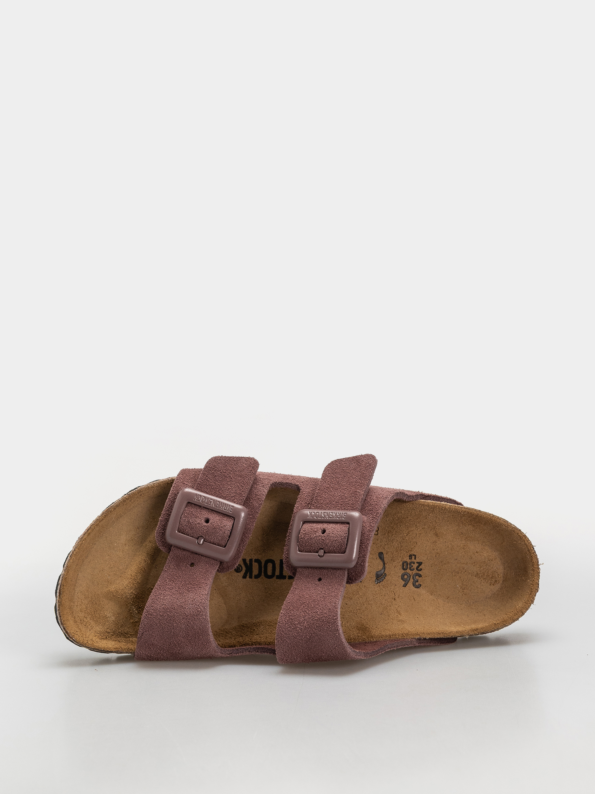 Șlapi Birkenstock Arizona Suede Leather Cushion Buckle Narrow Wmn (pepper)