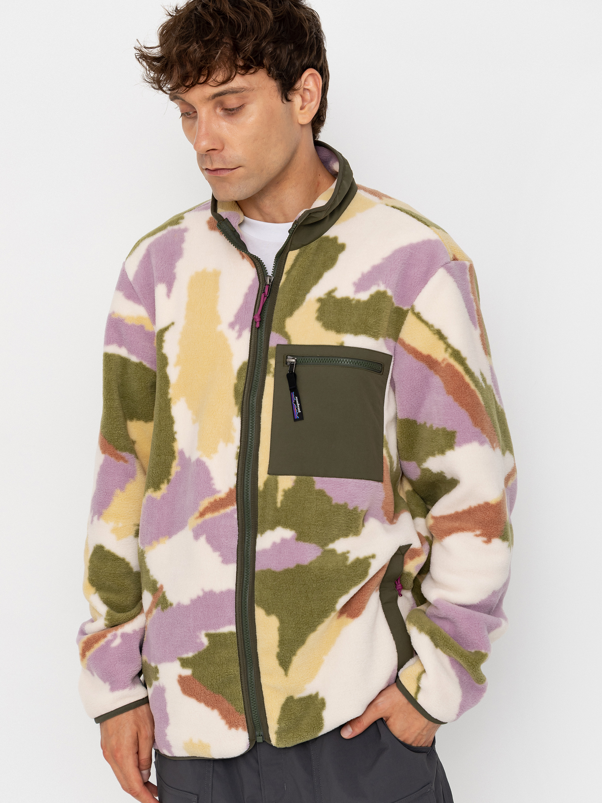 Hanorac din fleece Patagonia Synchilla (sunshine/natural)