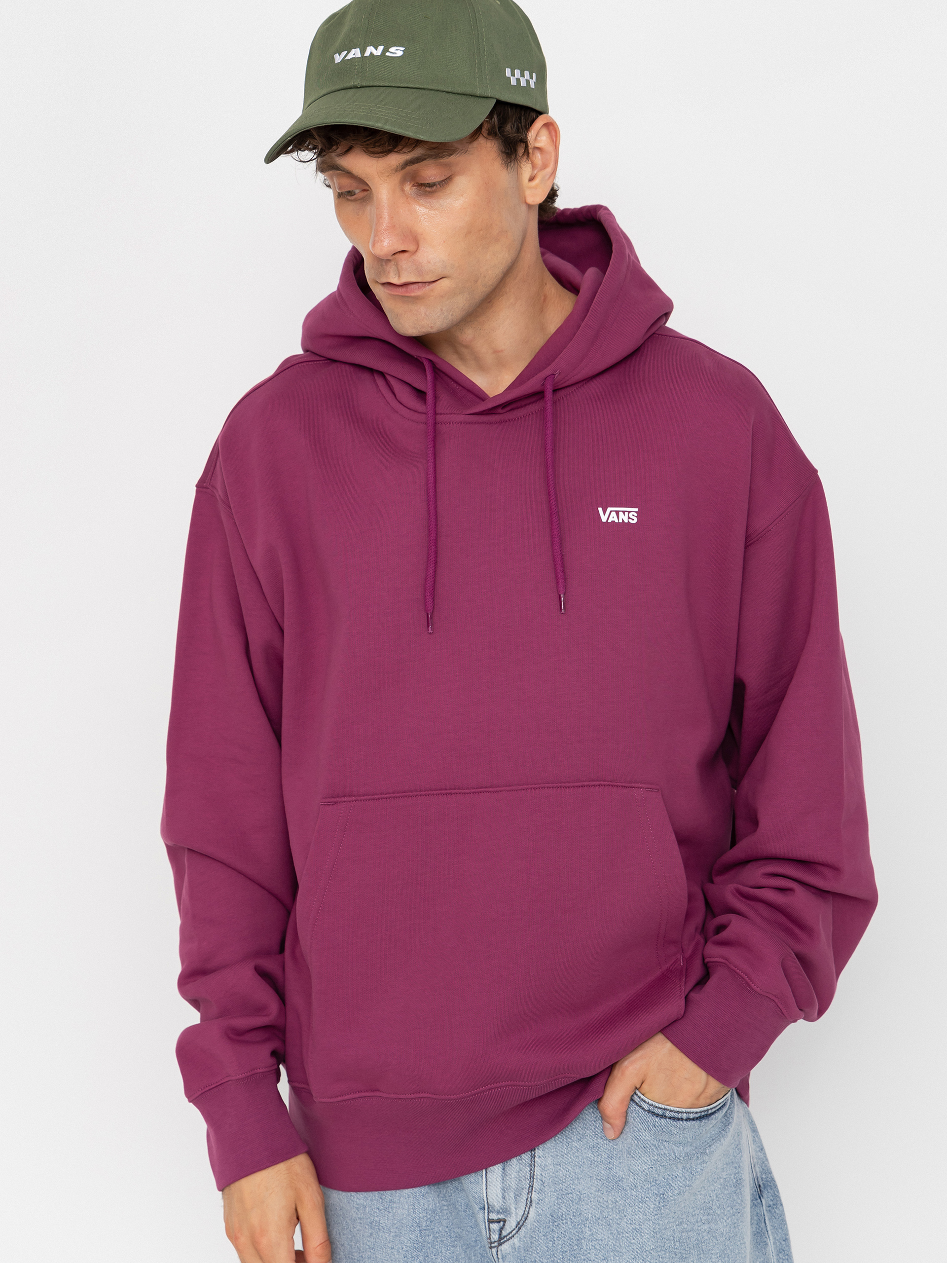 Hanorac cu glugă Vans Left Chest HD (mystic mulberry)