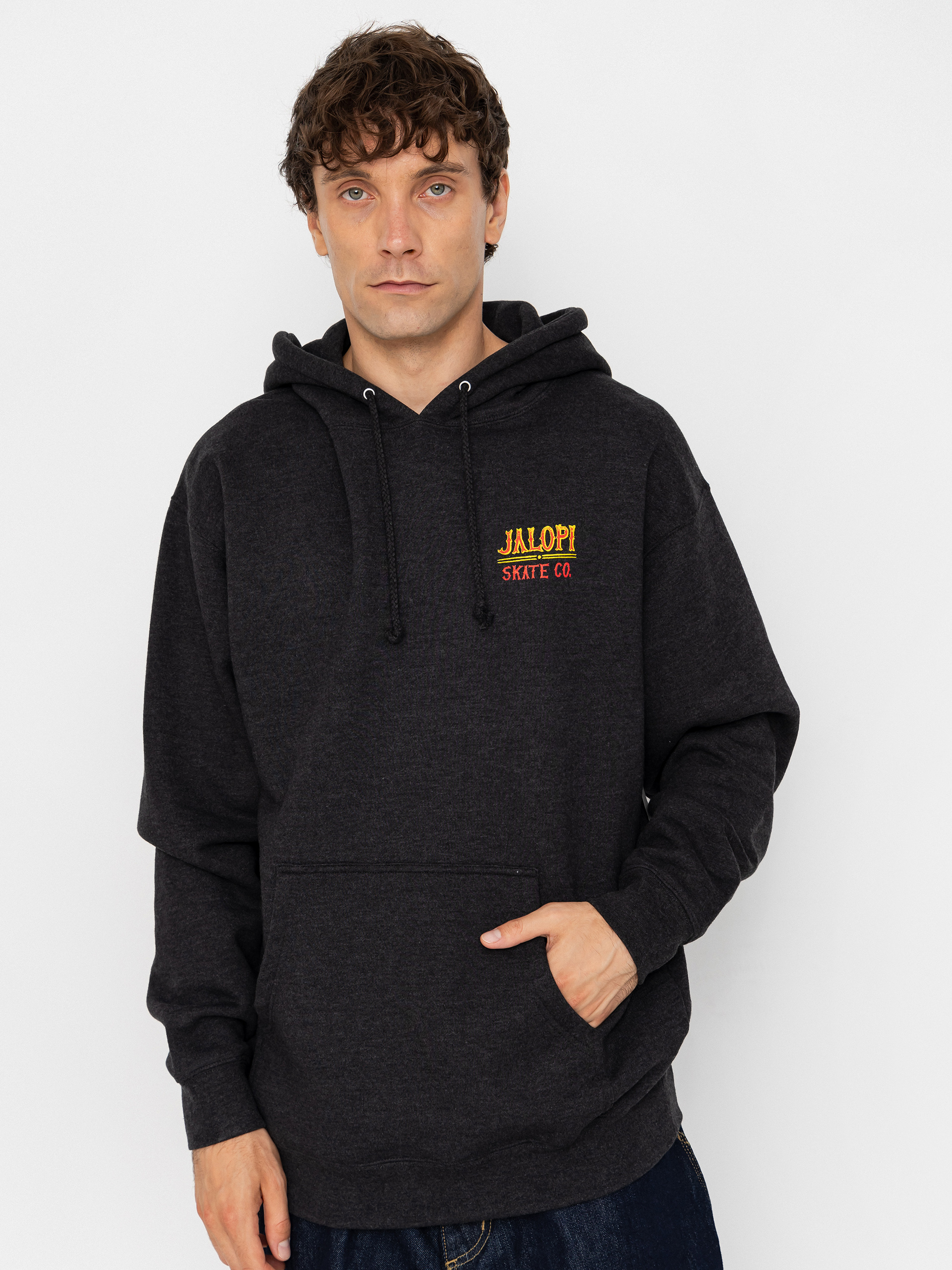 Hanorac cu glugă Antihero Jalopi Returns HD (charcoal heather w/multi color prints)
