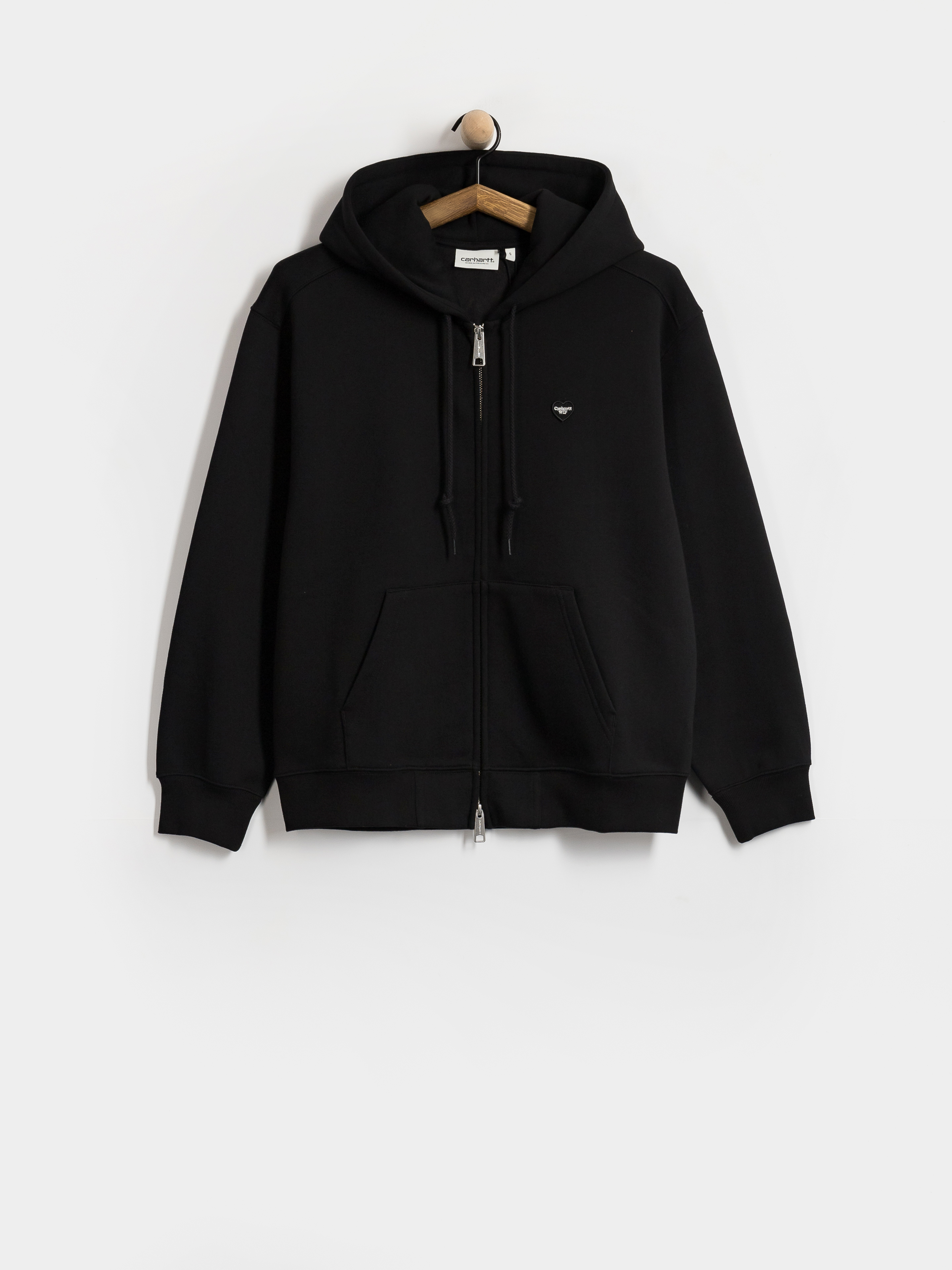 Hanorac cu glugă Carhartt WIP Small Heart Patch ZHD Wmn (black/black)