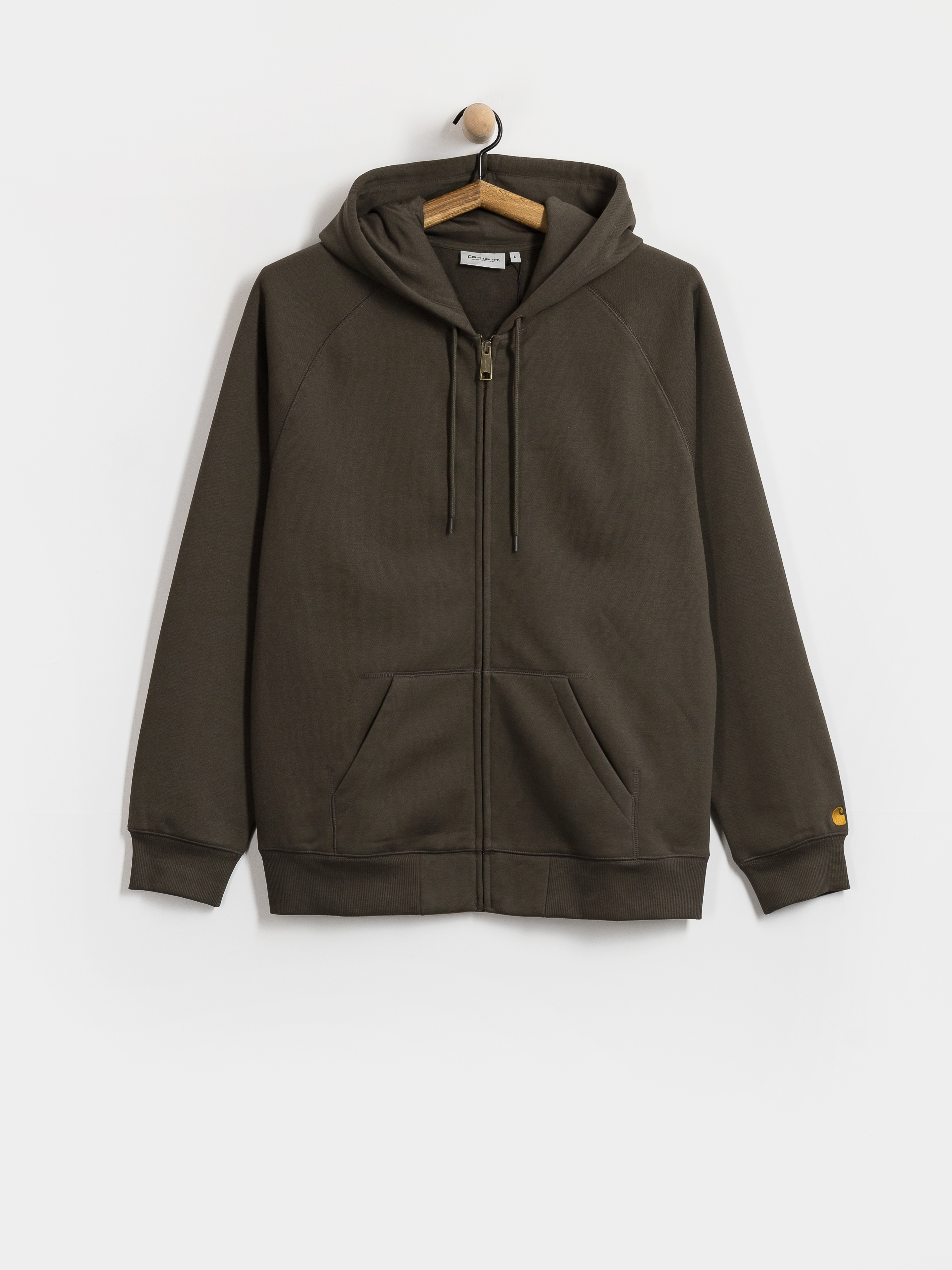 Hanorac cu glugă Carhartt WIP Chase ZHD (shungite/gold)