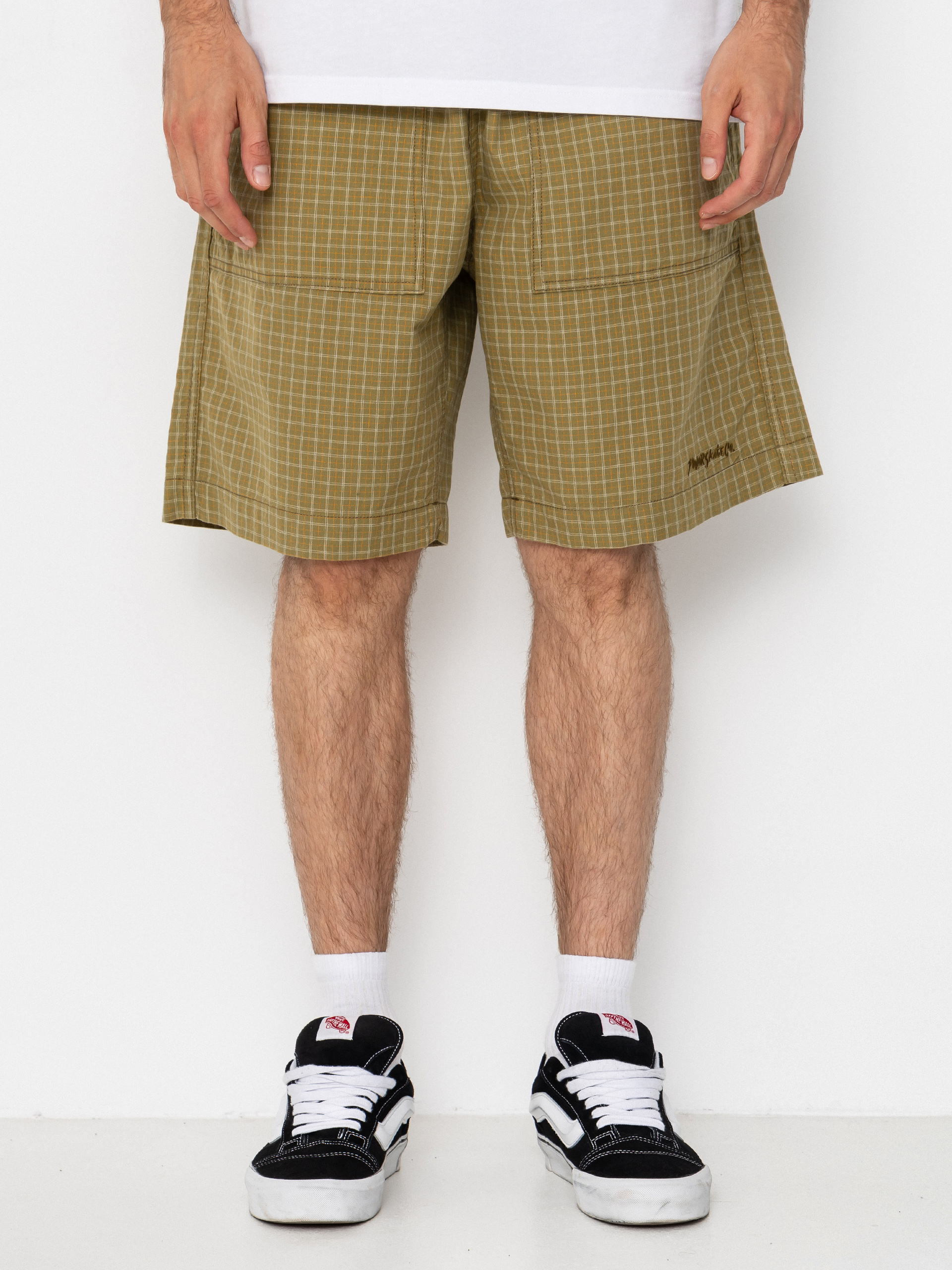 Pantaloni scurți Polar Skate Hike Cotton (olive check)