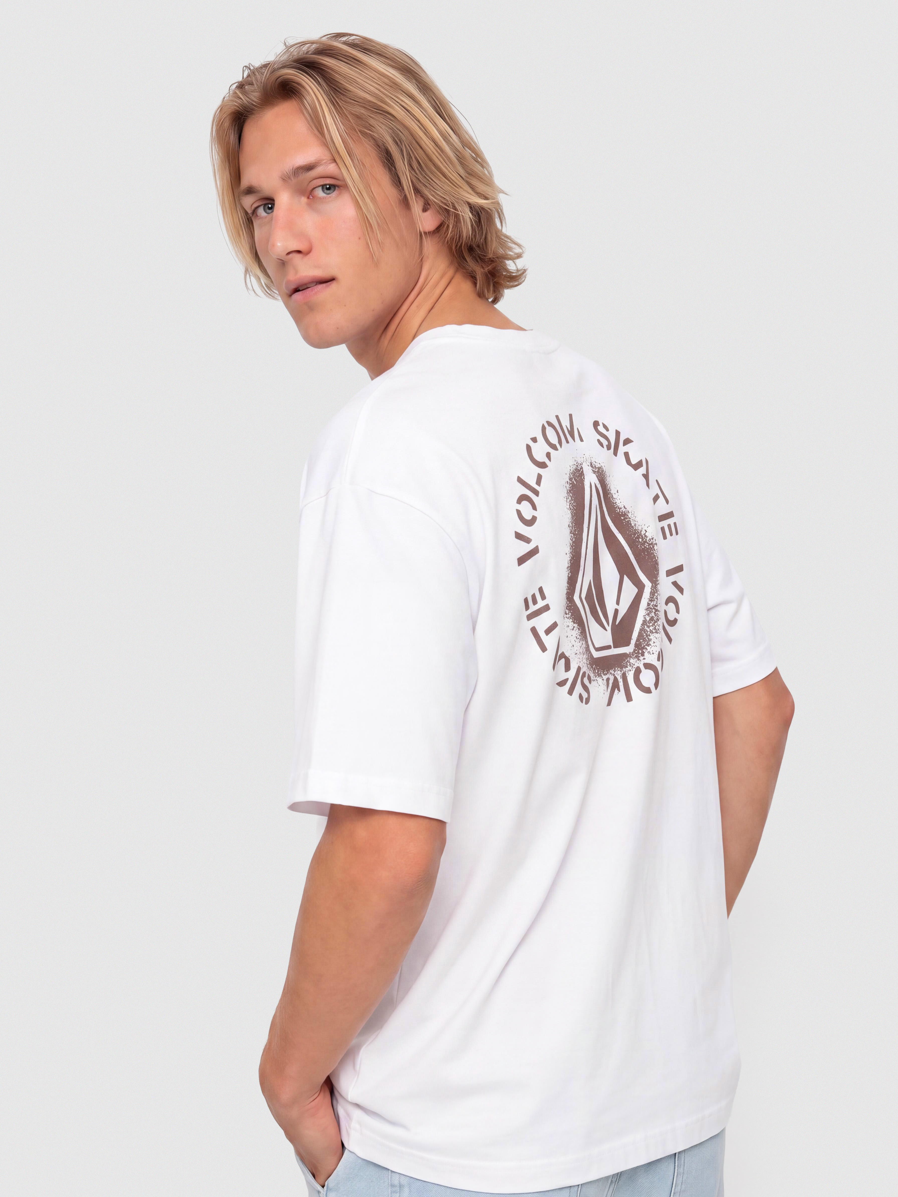 Tricou Volcom Skidder (white)