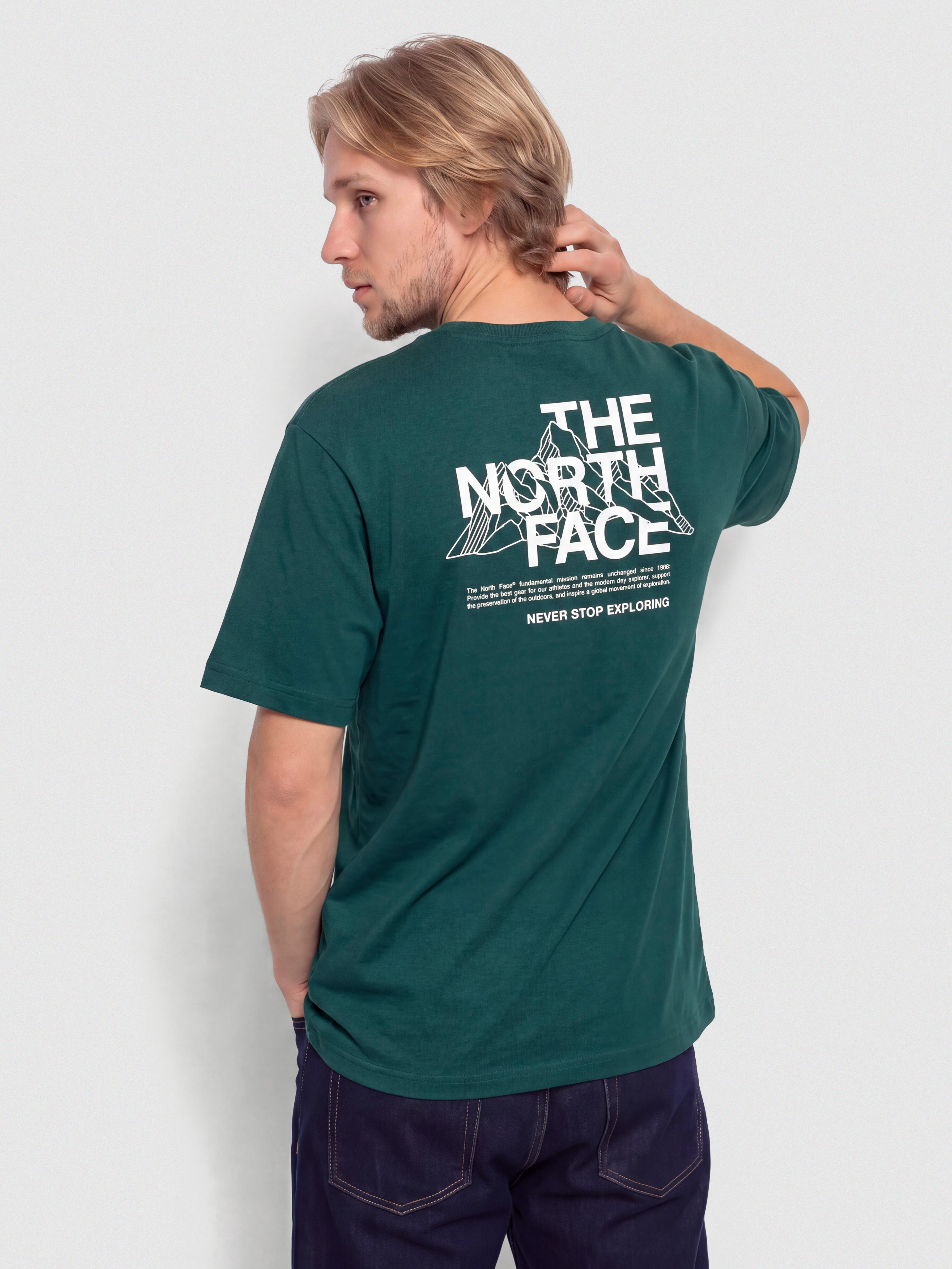 Tricou The North Face Mountain Sketch (pacific teal)