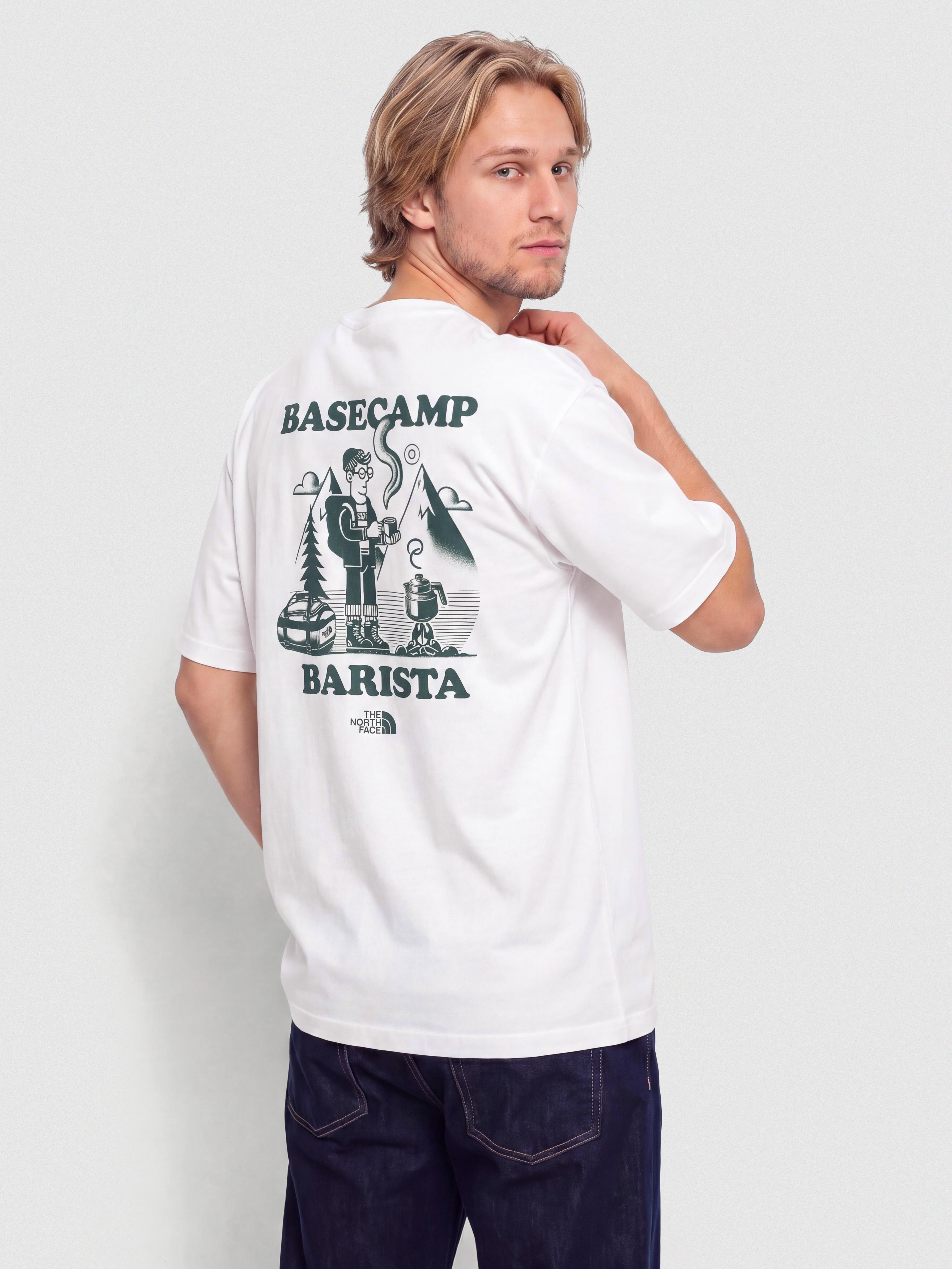 Tricou The North Face Basecamp Barista Relaxed (tnf white/pacific teal)