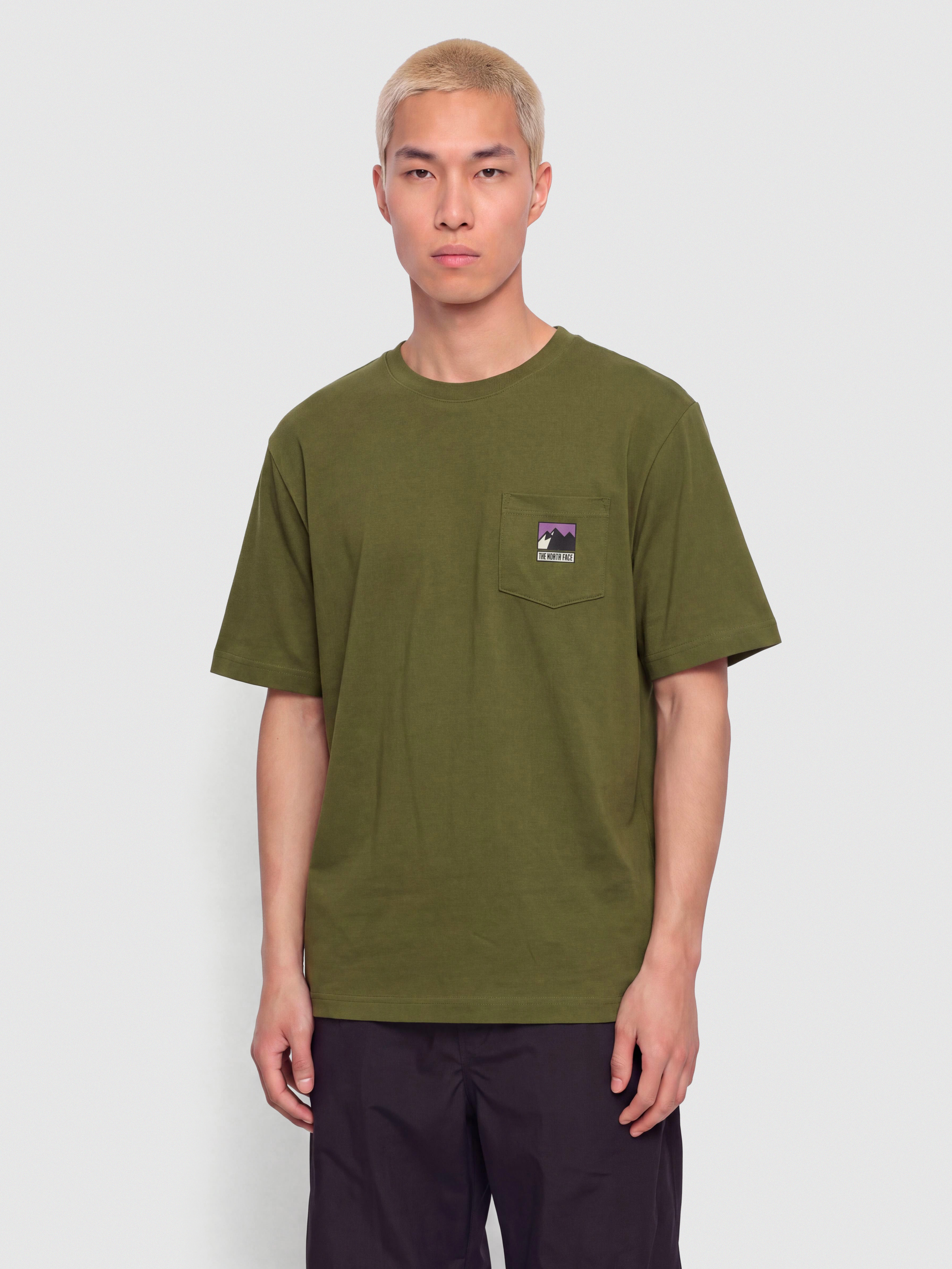 Tricou The North Face Mountain Logo Relaxed (woodland green)