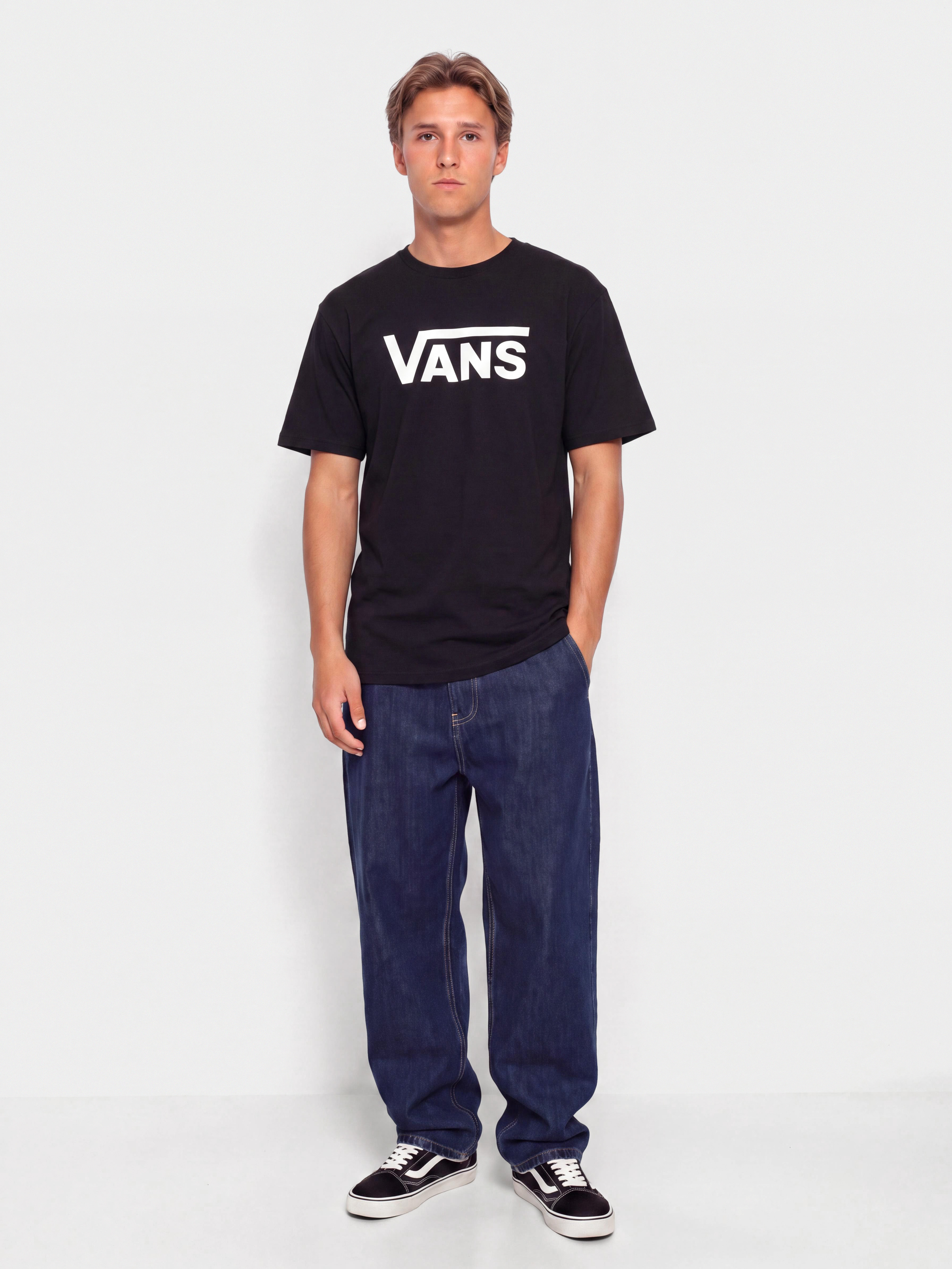 Tricou Vans Classic Drop V (black/white)