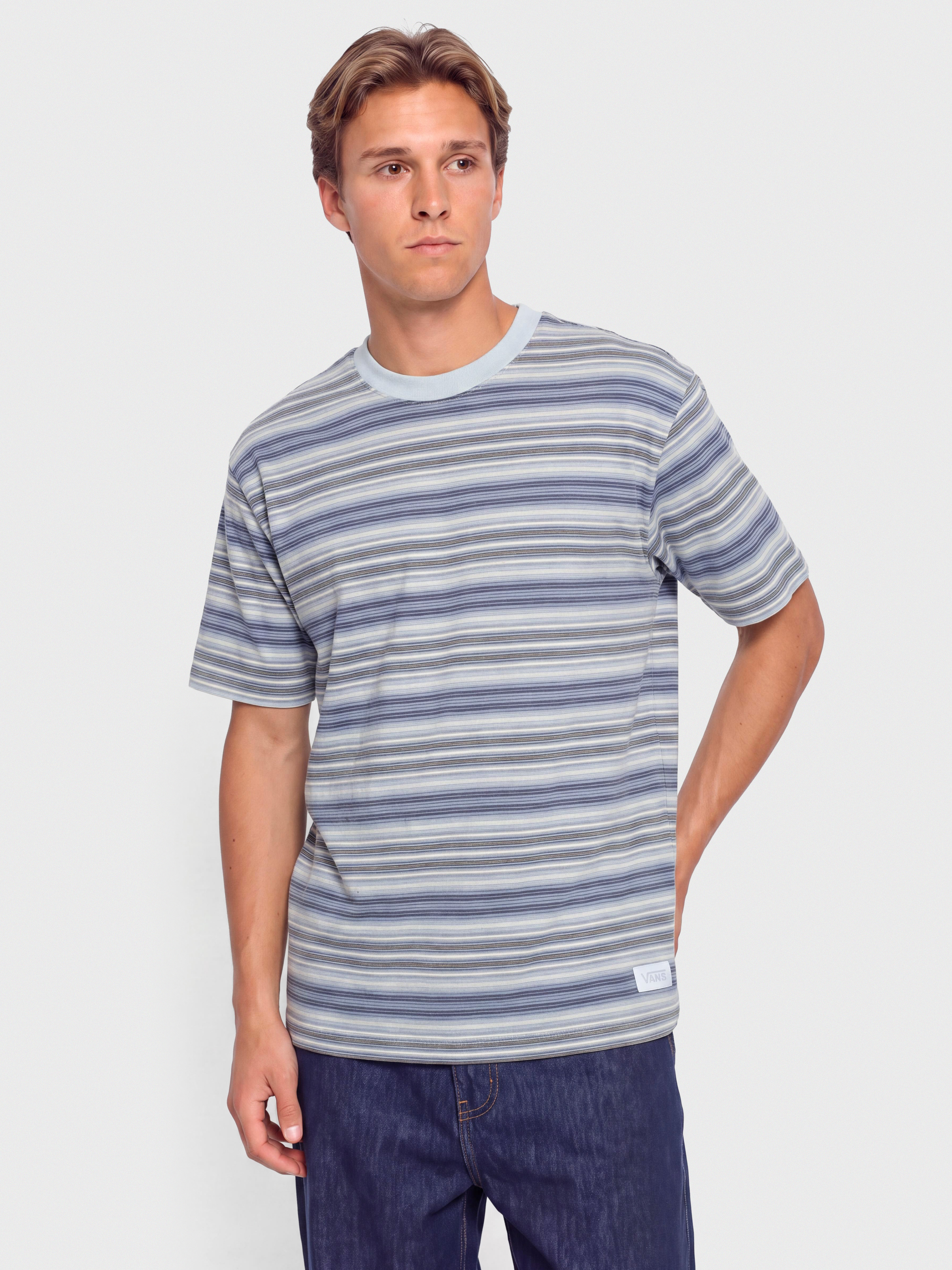 Tricou Vans Stripe Ringer Loose (soft slate)