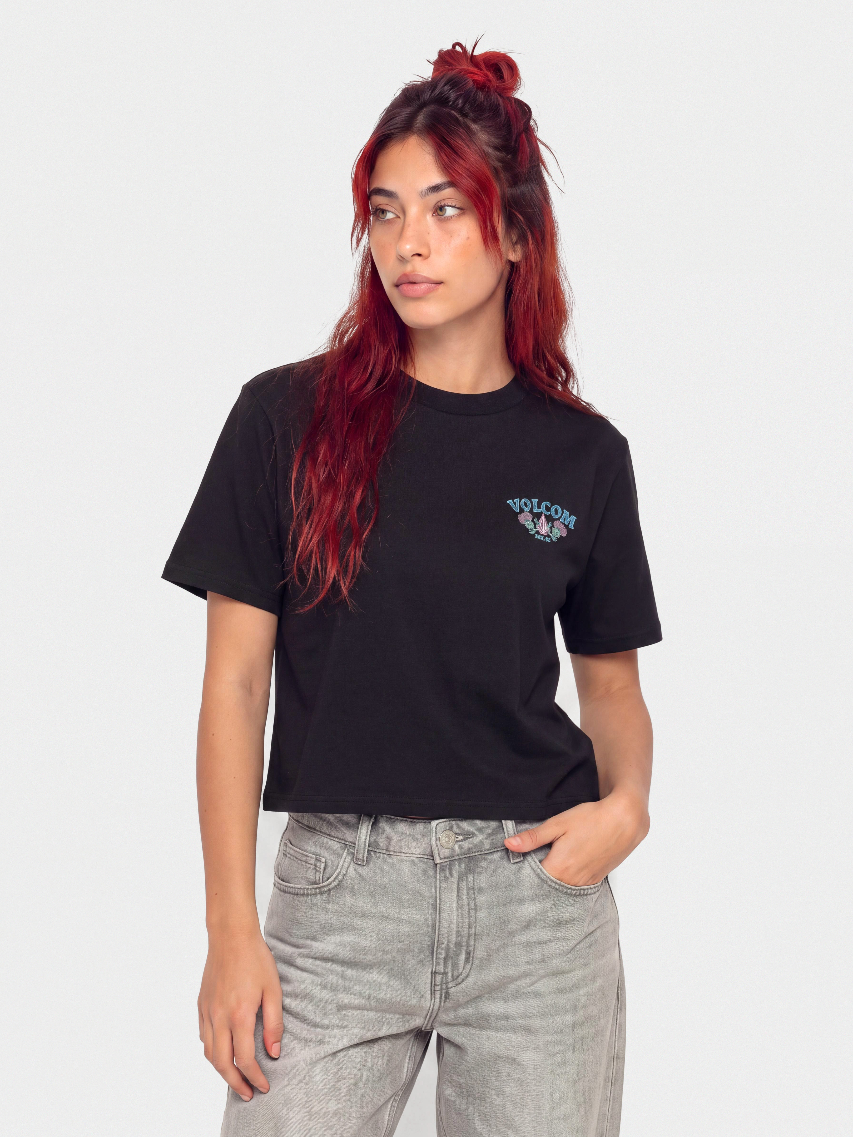 Tricou Volcom Dial Crop Wmn (black)
