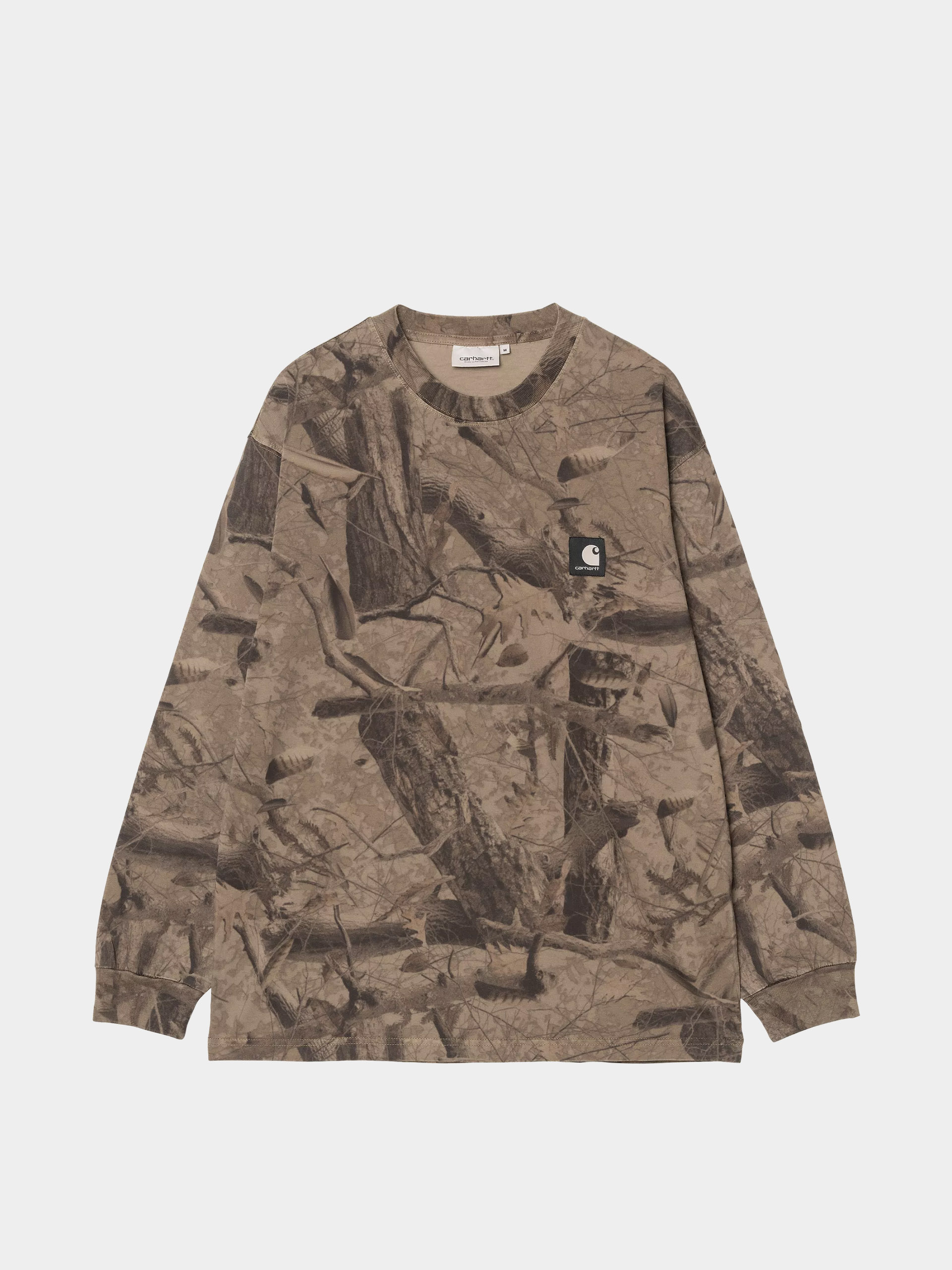 Longsleeve Carhartt WIP Feather Tree (camo feather tree khaki/shungite/garment dyed)