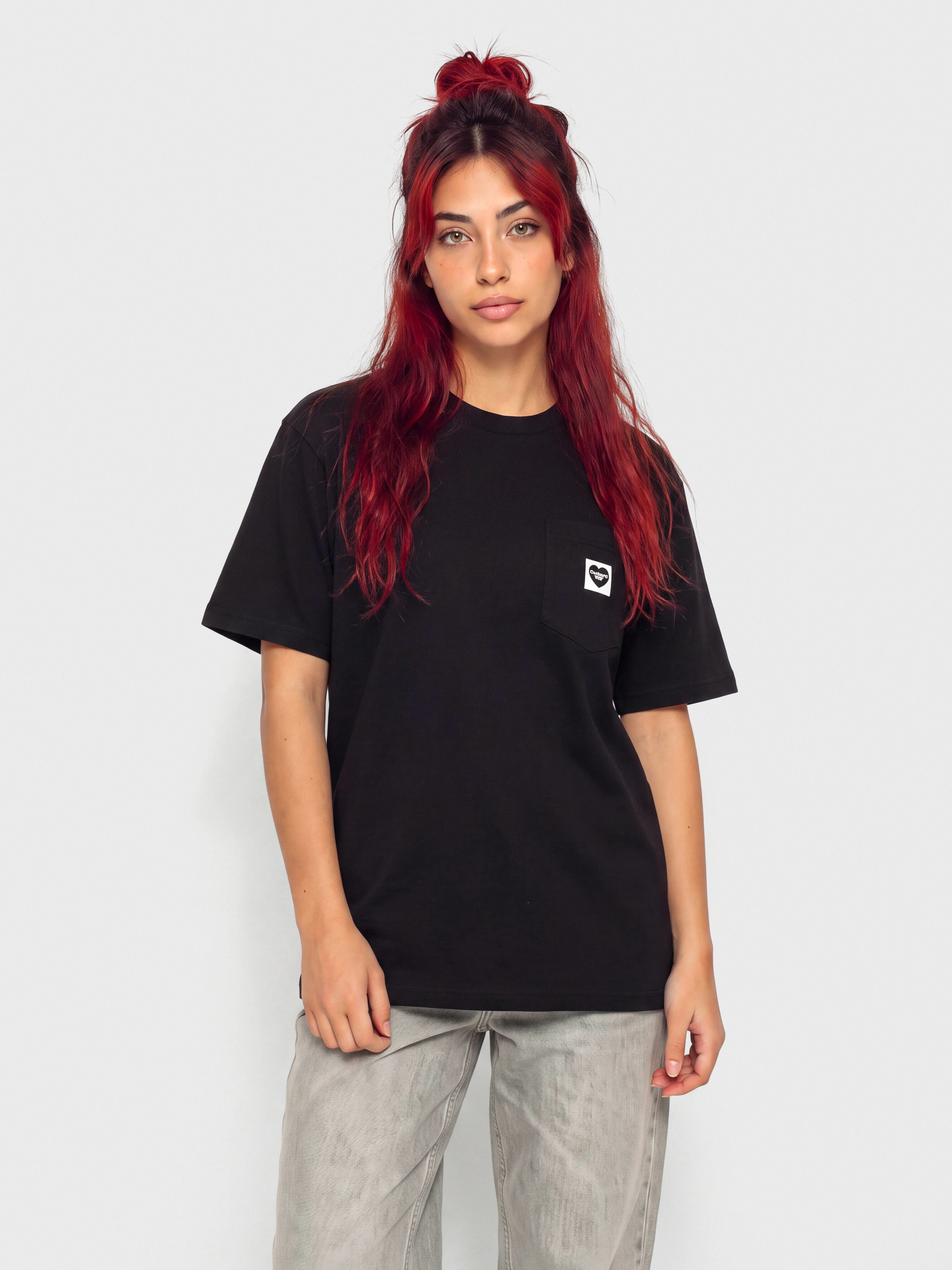 Tricou Carhartt WIP Pocket Small Heart Wmn (black/black)