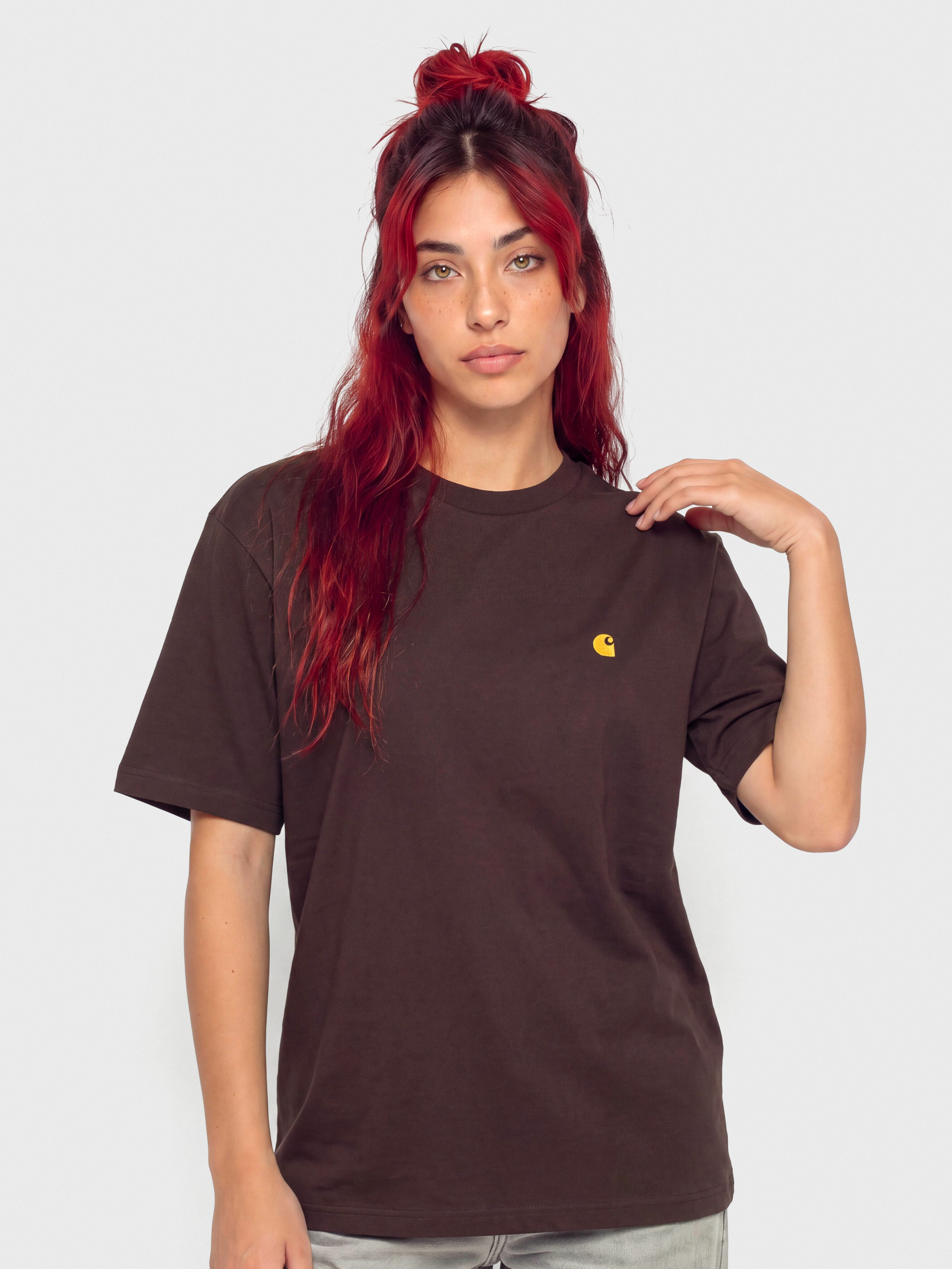 Tricou Carhartt WIP Chase Wmn (palisander/gold)