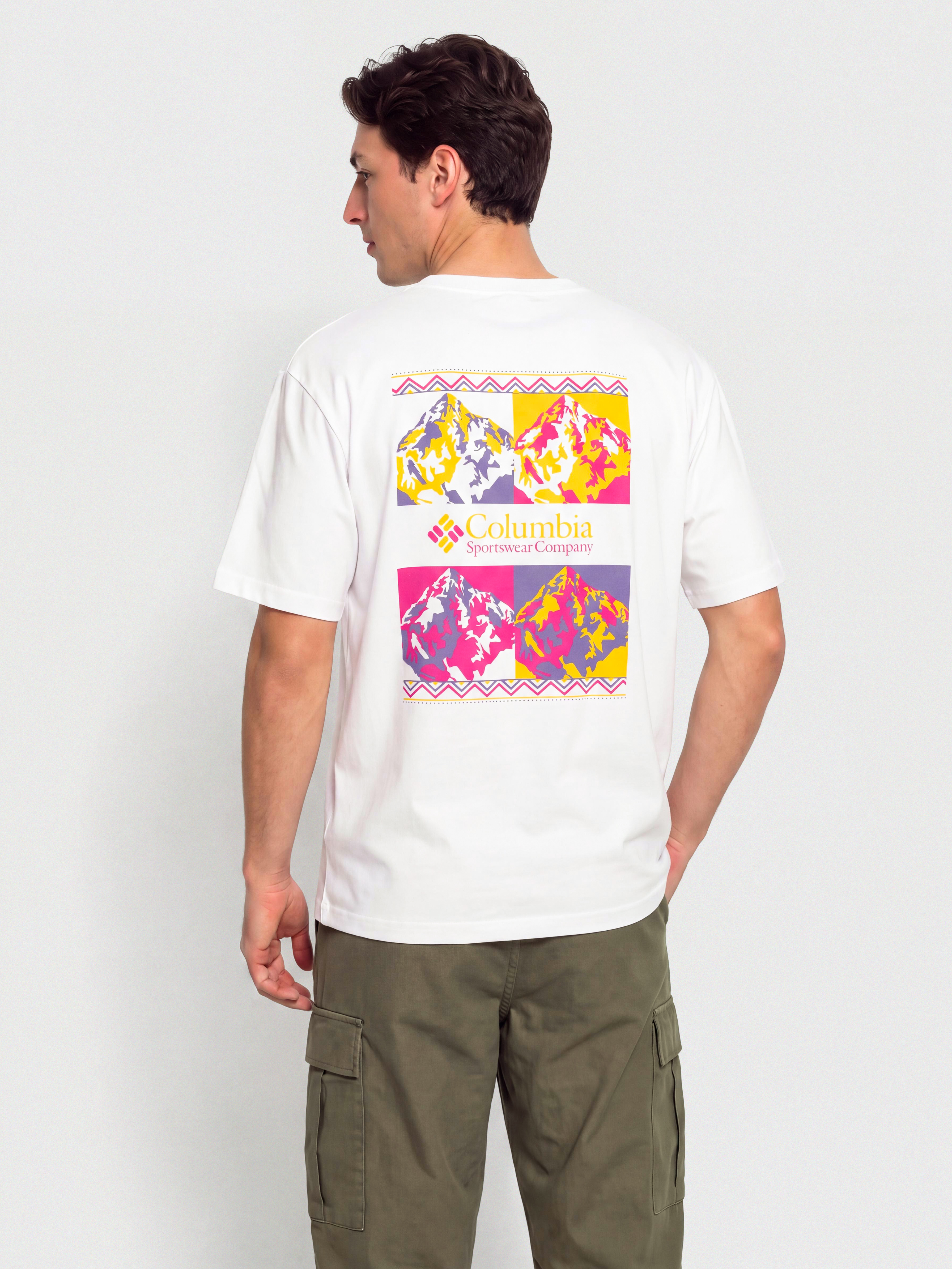Tricou Columbia CSC Heavyweight Iconic (white/repeated peaks)