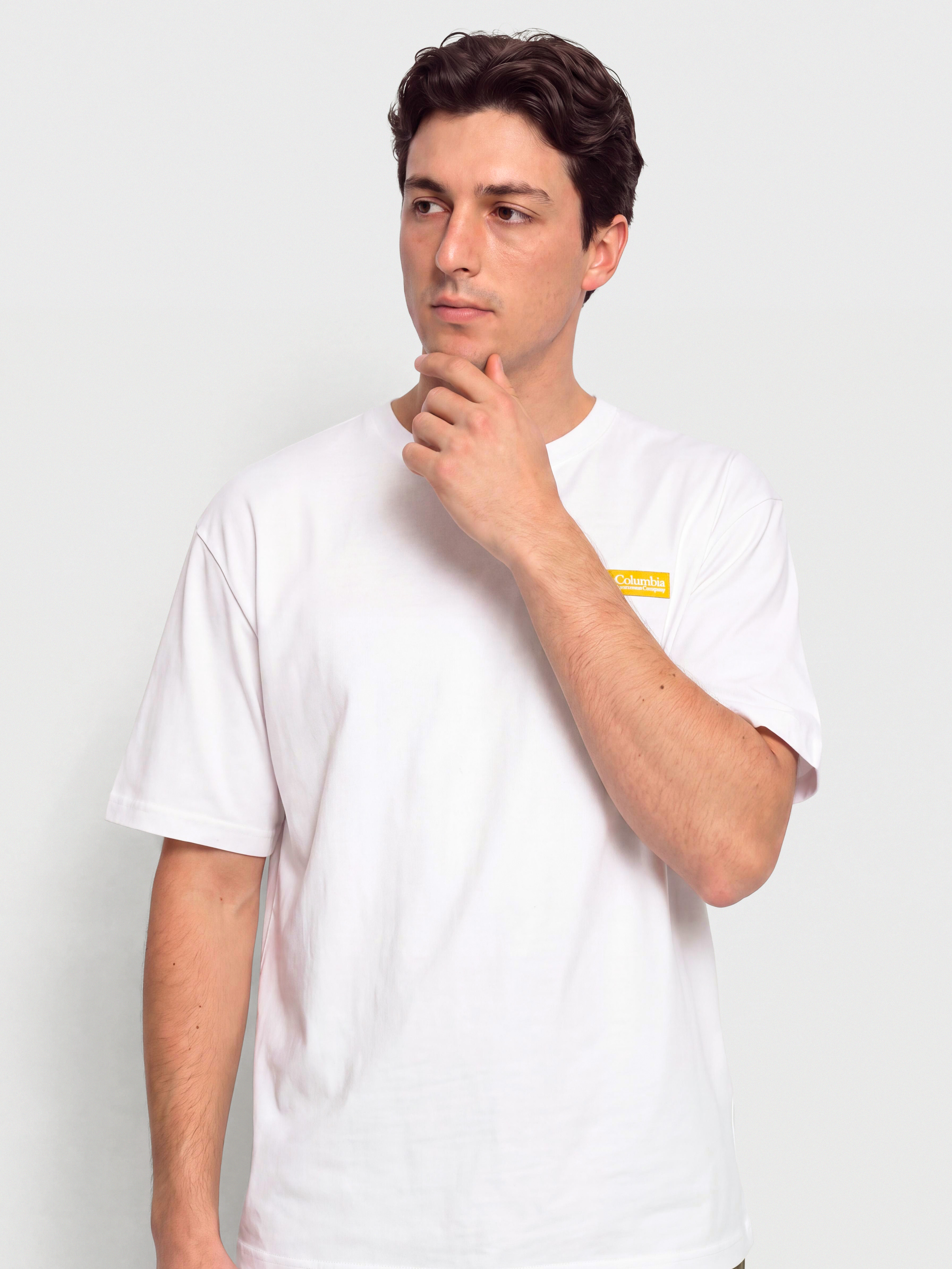 Tricou Columbia CSC Heavyweight Iconic (white/repeated peaks)