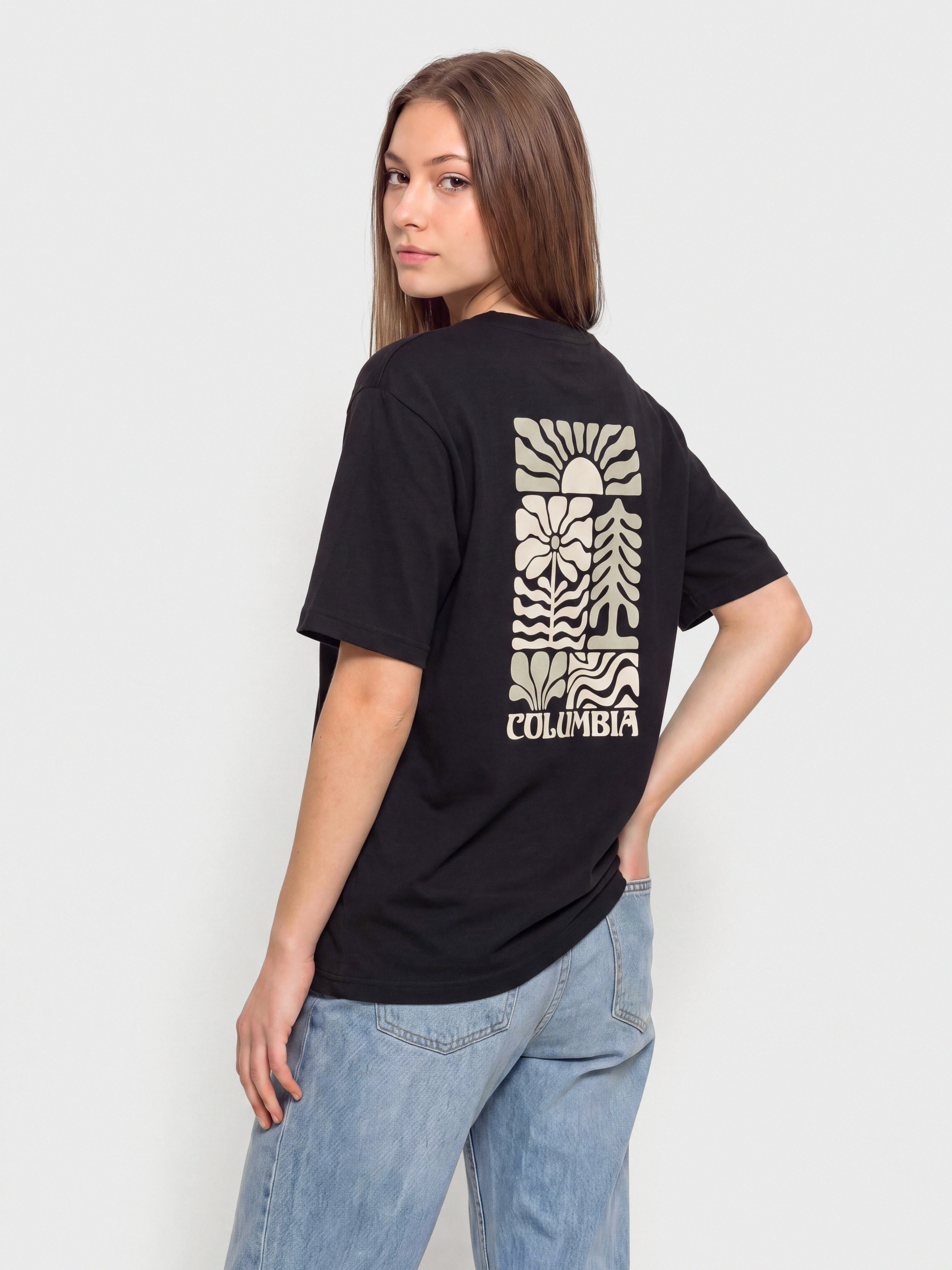 Tricou Columbia Rolling Bend Graphic Oversized Wmn (black/floral groove)