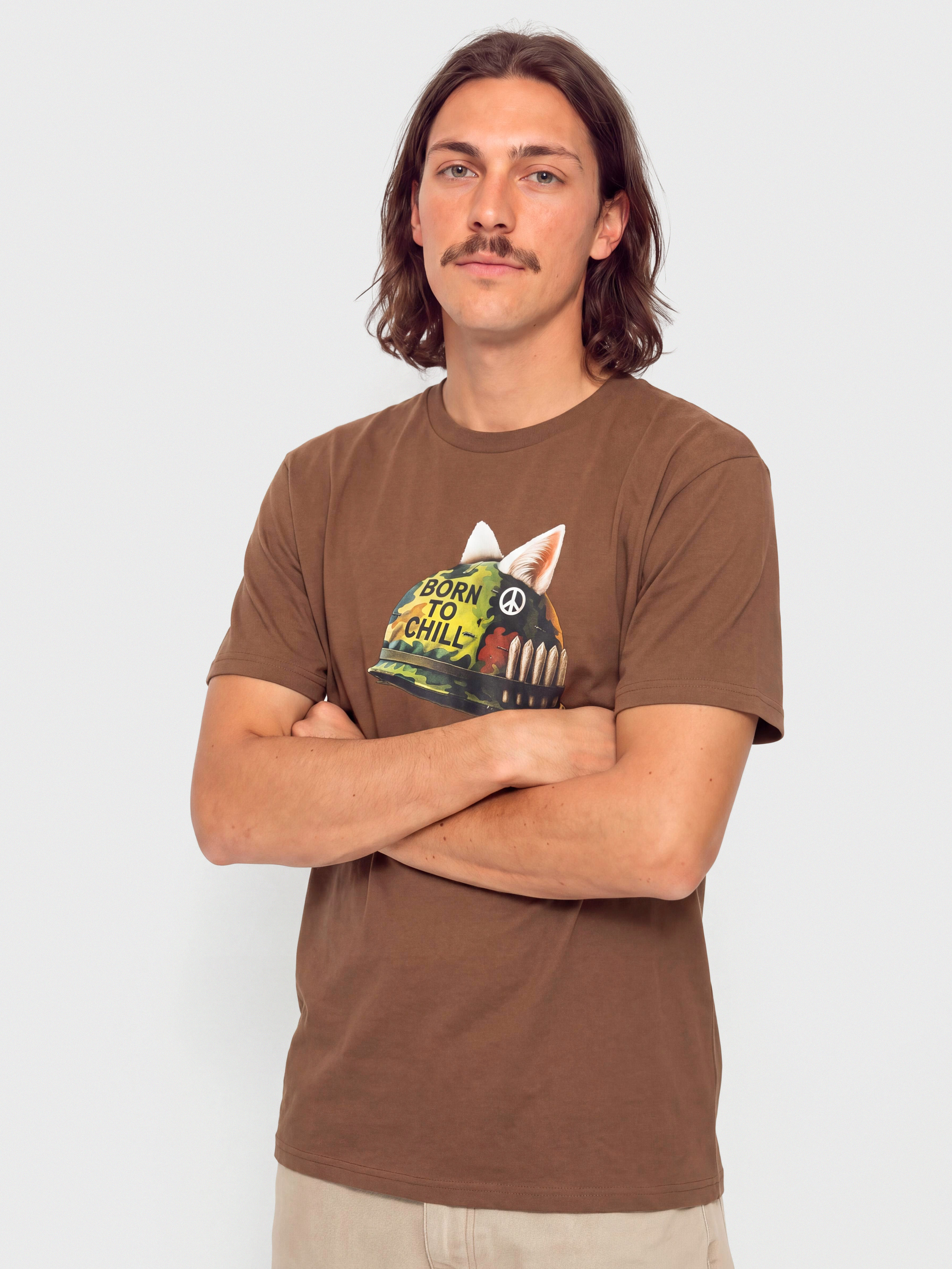 Tricou RipNDip Born To Chill (brown wash)