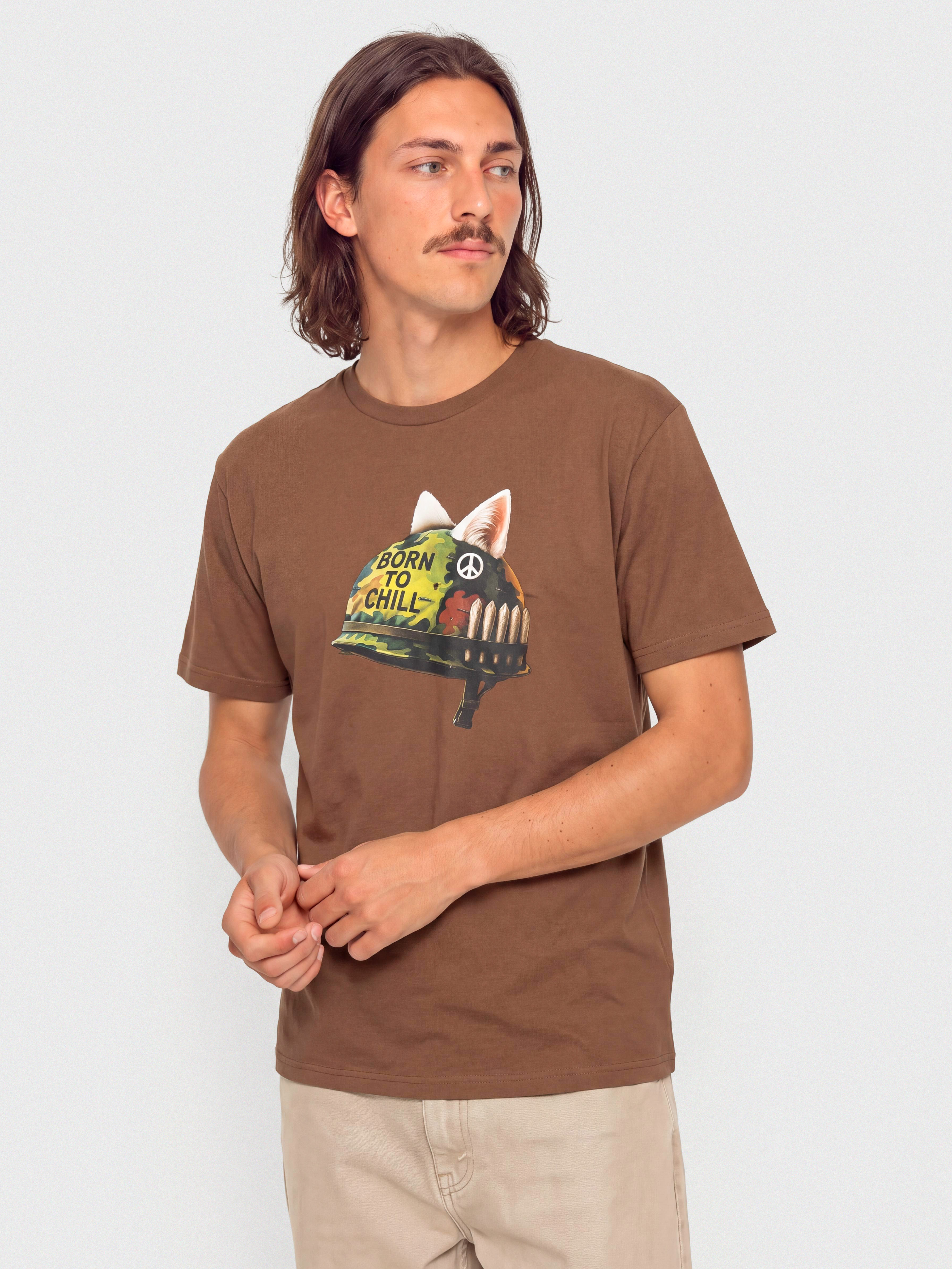 Tricou RipNDip Born To Chill (brown wash)