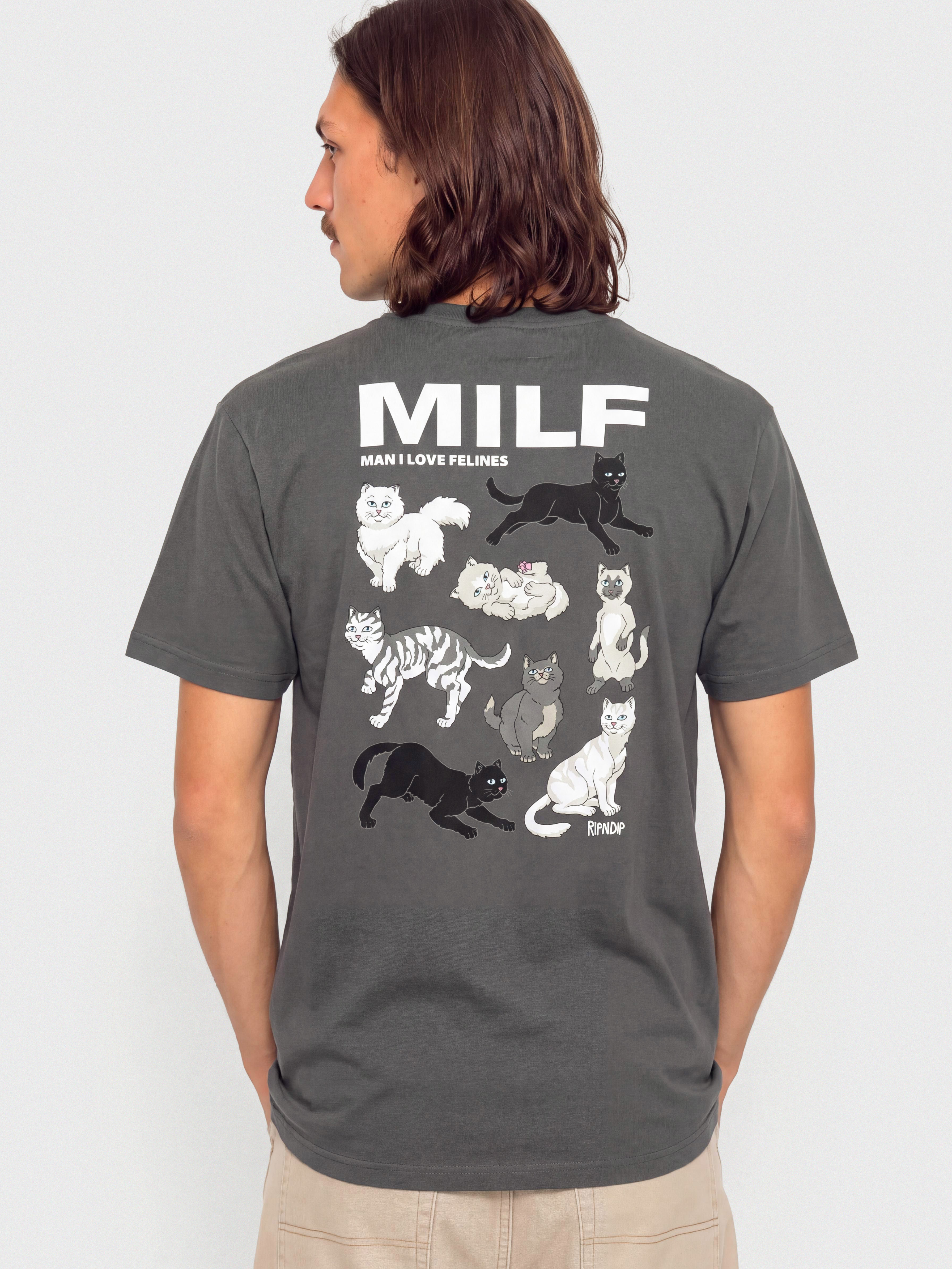 Tricou RipNDip Man I Love Felines (charcoal)
