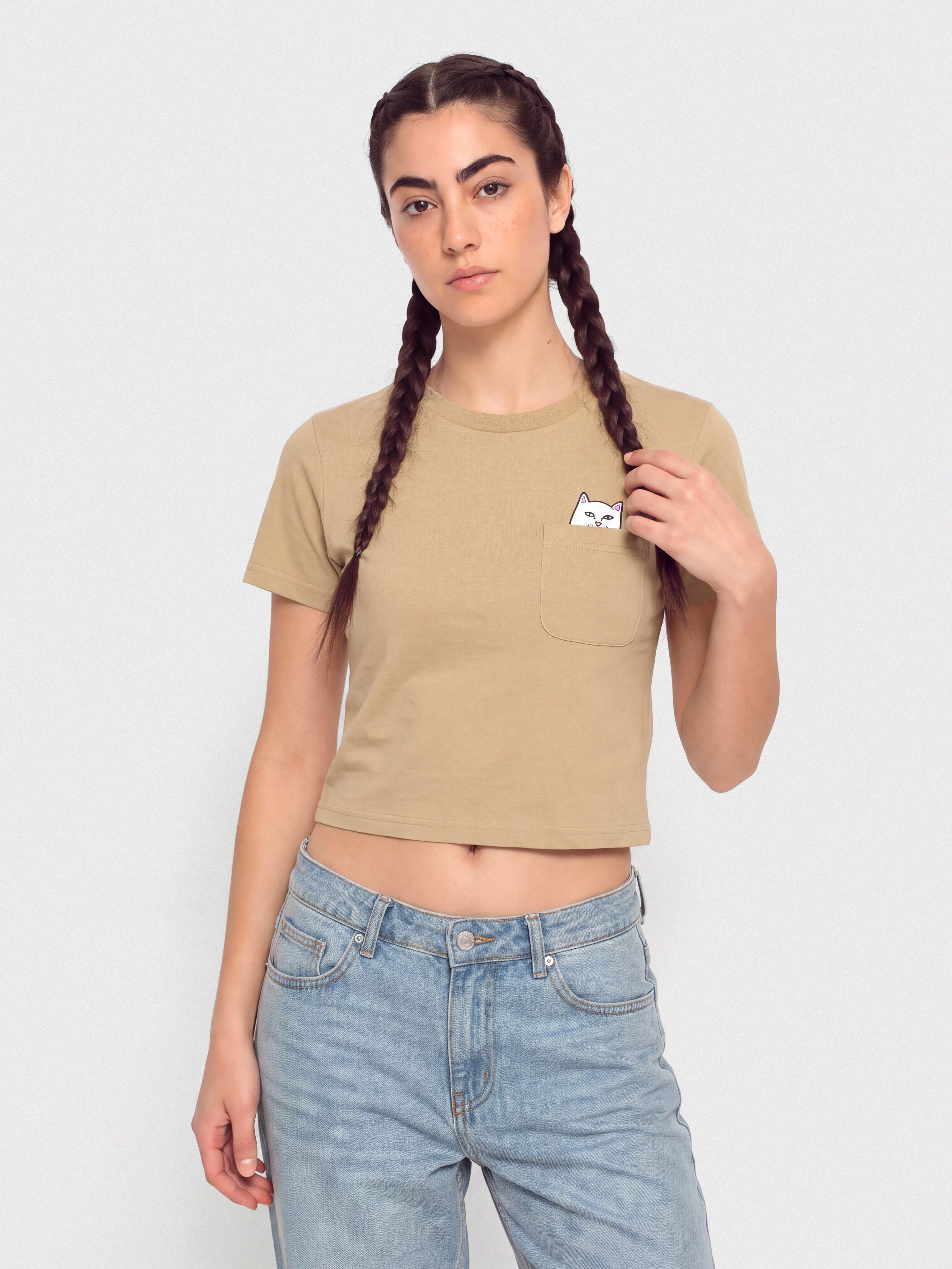 Tricou RipNDip Lord Nermal Cropped Pocket (tan)