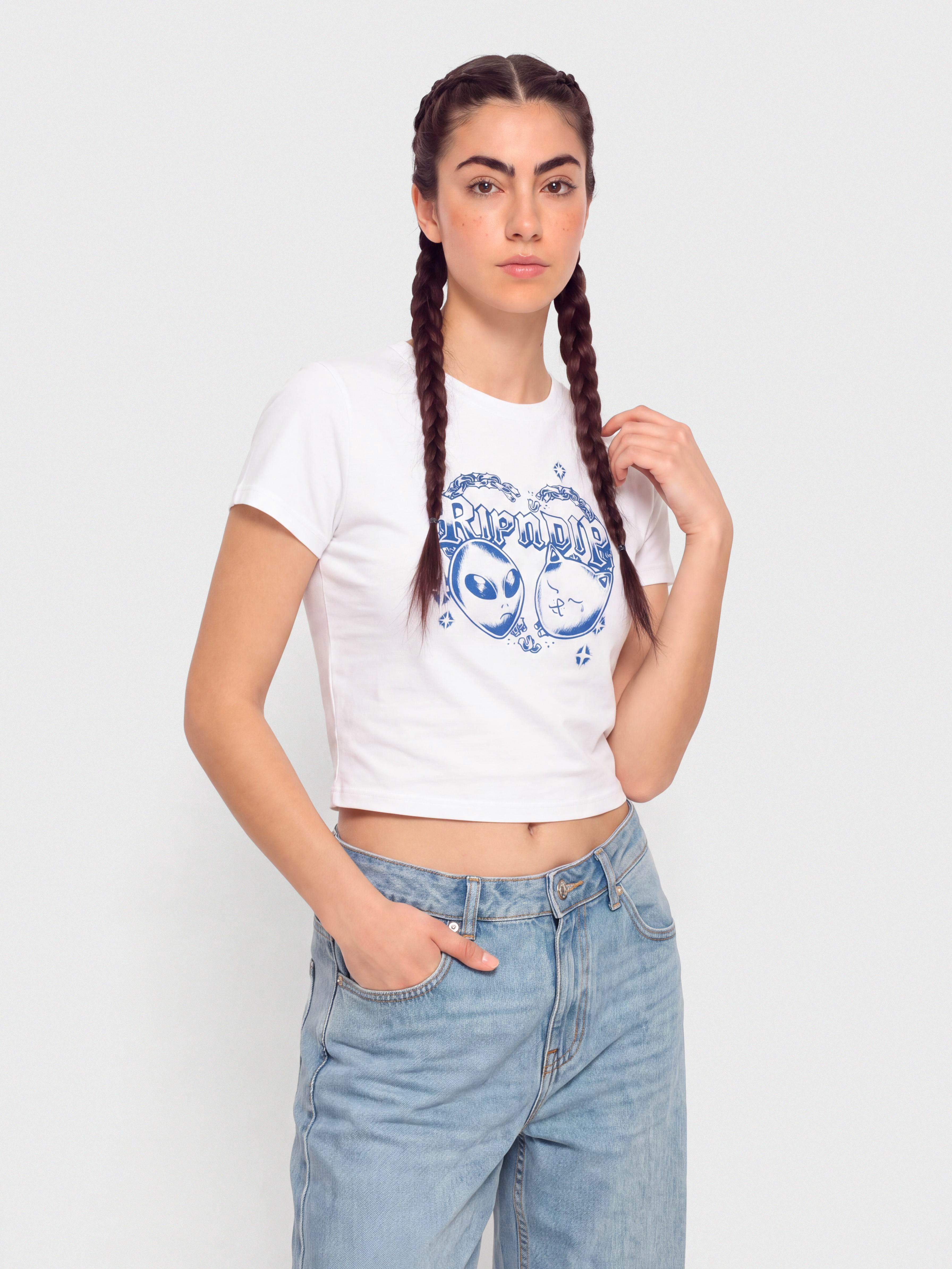 Tricou RipNDip Kali Cropped Baby (white)