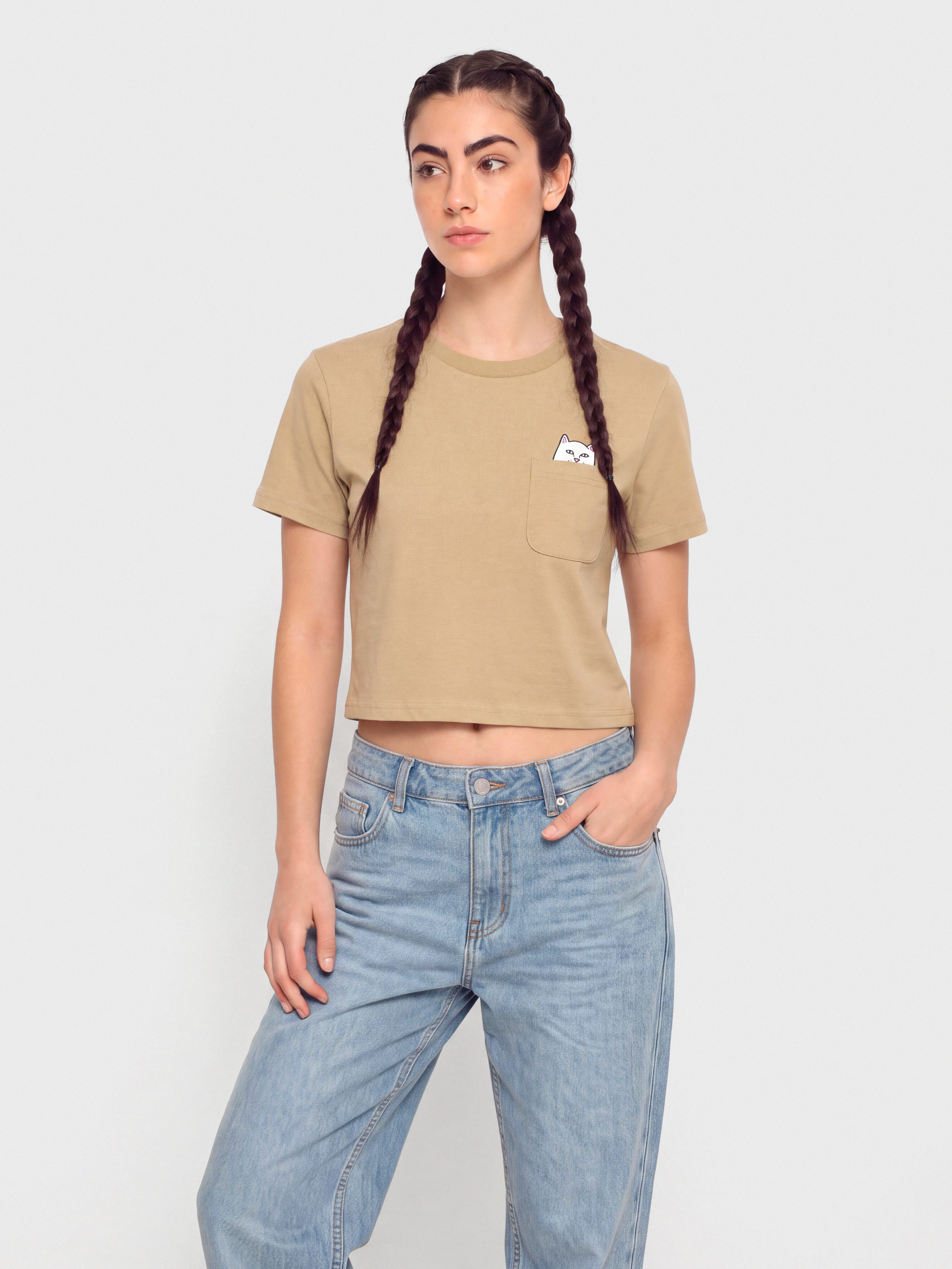 Tricou RipNDip Lord Nermal Cropped Pocket (tan)