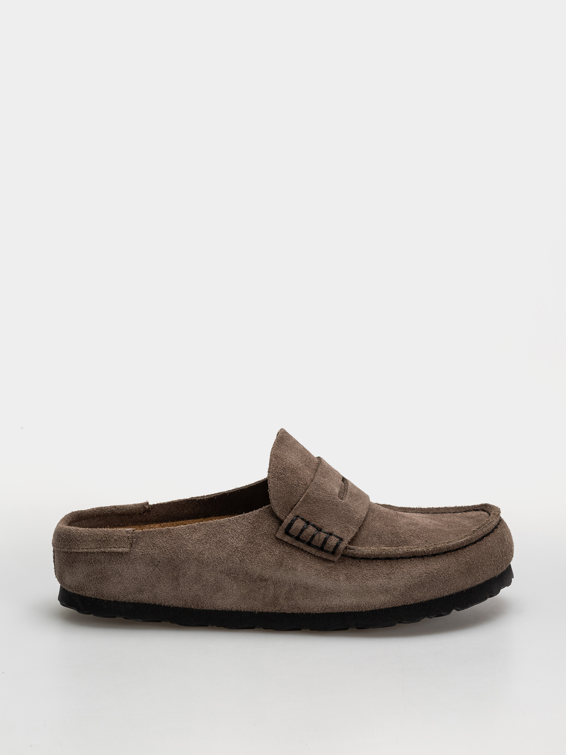 Șlapi Birkenstock Naples Wrapped Suede Leather Narrow (concrete gray)